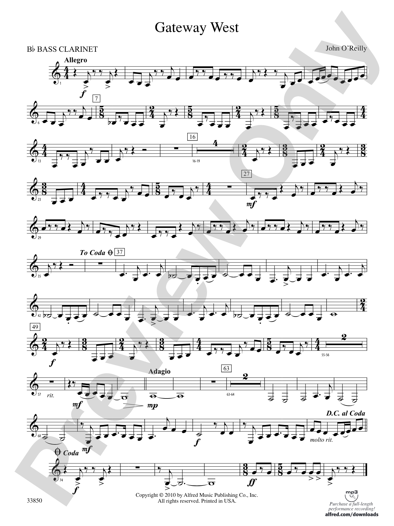 Gateway West: B-flat Bass Clarinet