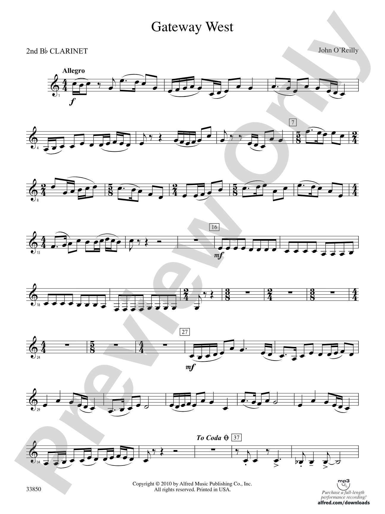 Gateway West: 2nd B-flat Clarinet