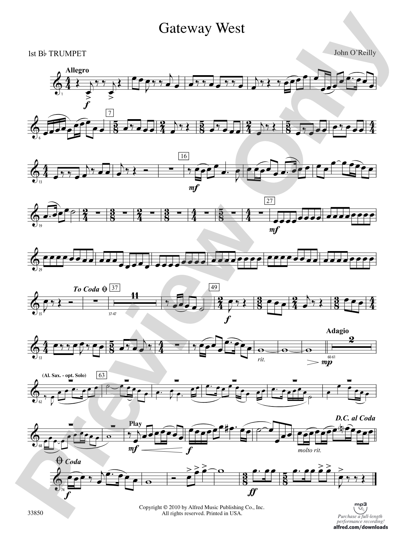 Gateway West: 1st B-flat Trumpet