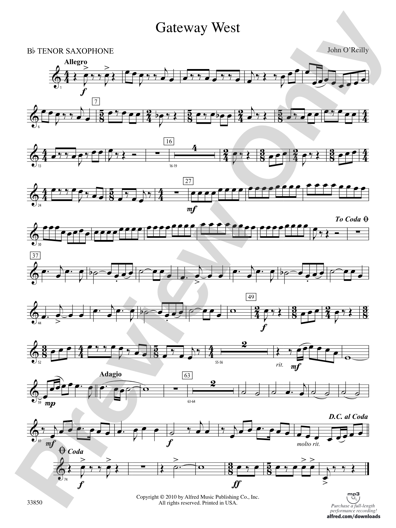 Gateway West: B-flat Tenor Saxophone