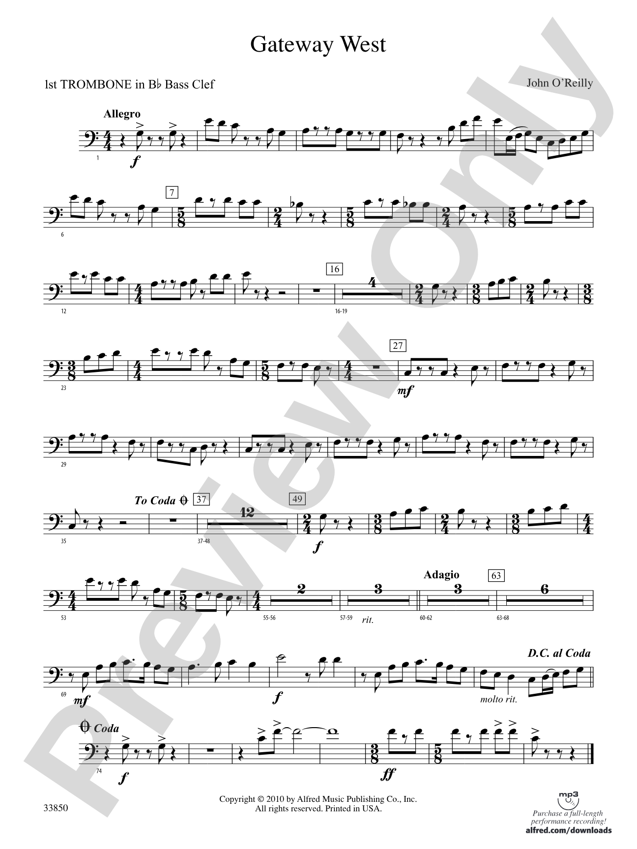 Gateway West: (wp) 1st B-flat Trombone B.C.