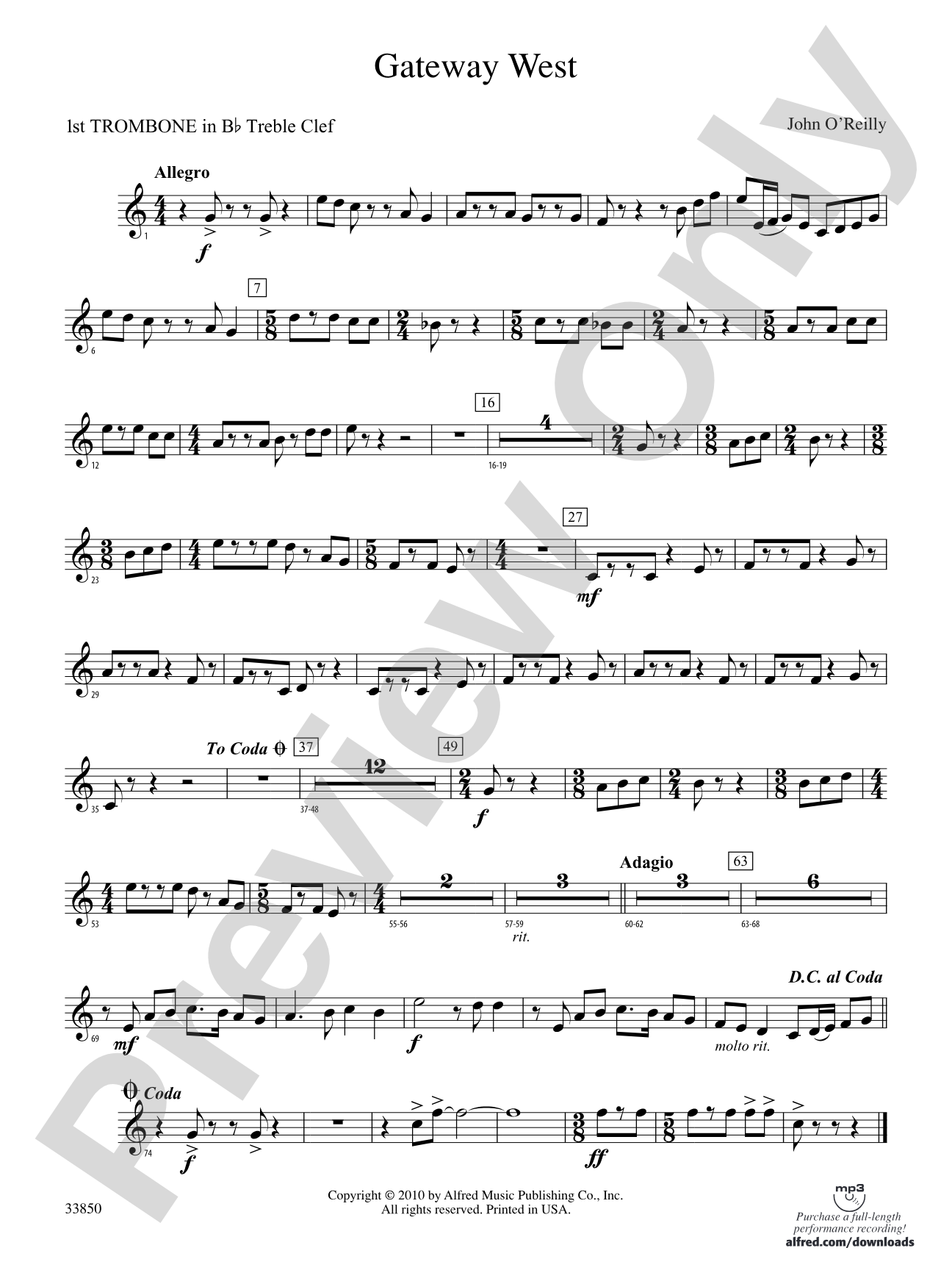 Gateway West: (wp) 1st B-flat Trombone T.C.