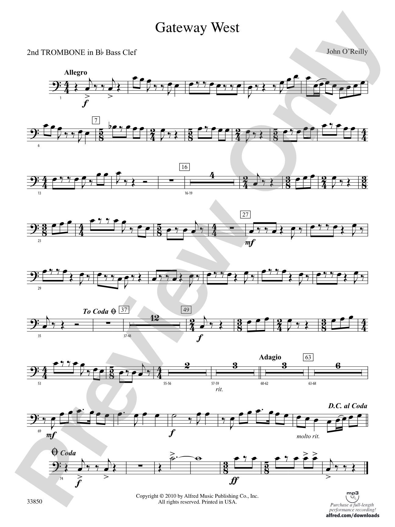 Gateway West: (wp) 2nd B-flat Trombone B.C.