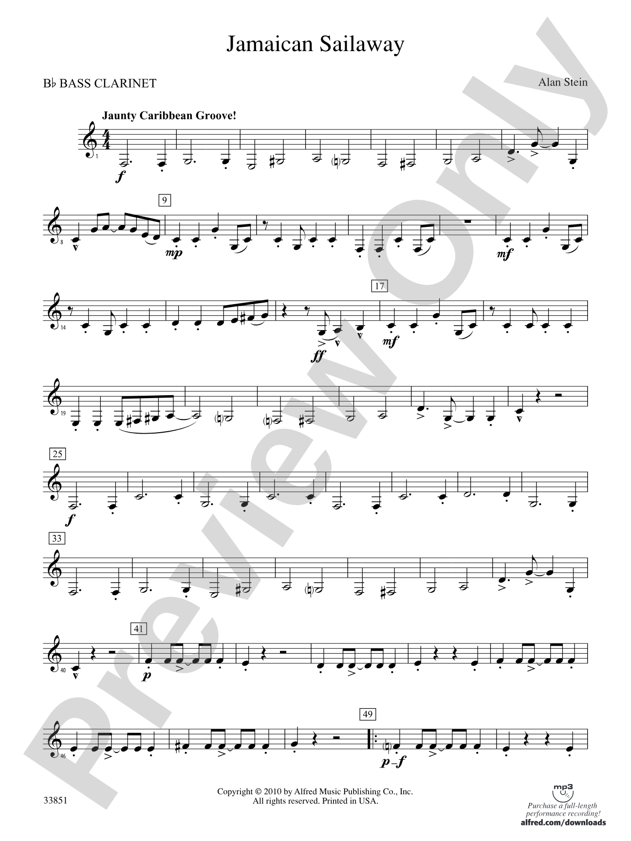 Jamaican Sailaway: B-flat Bass Clarinet