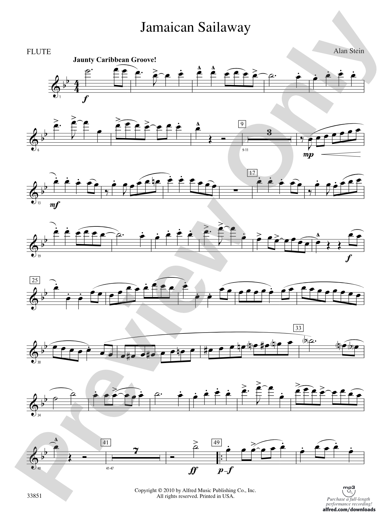 Jamaican Sailaway: Flute