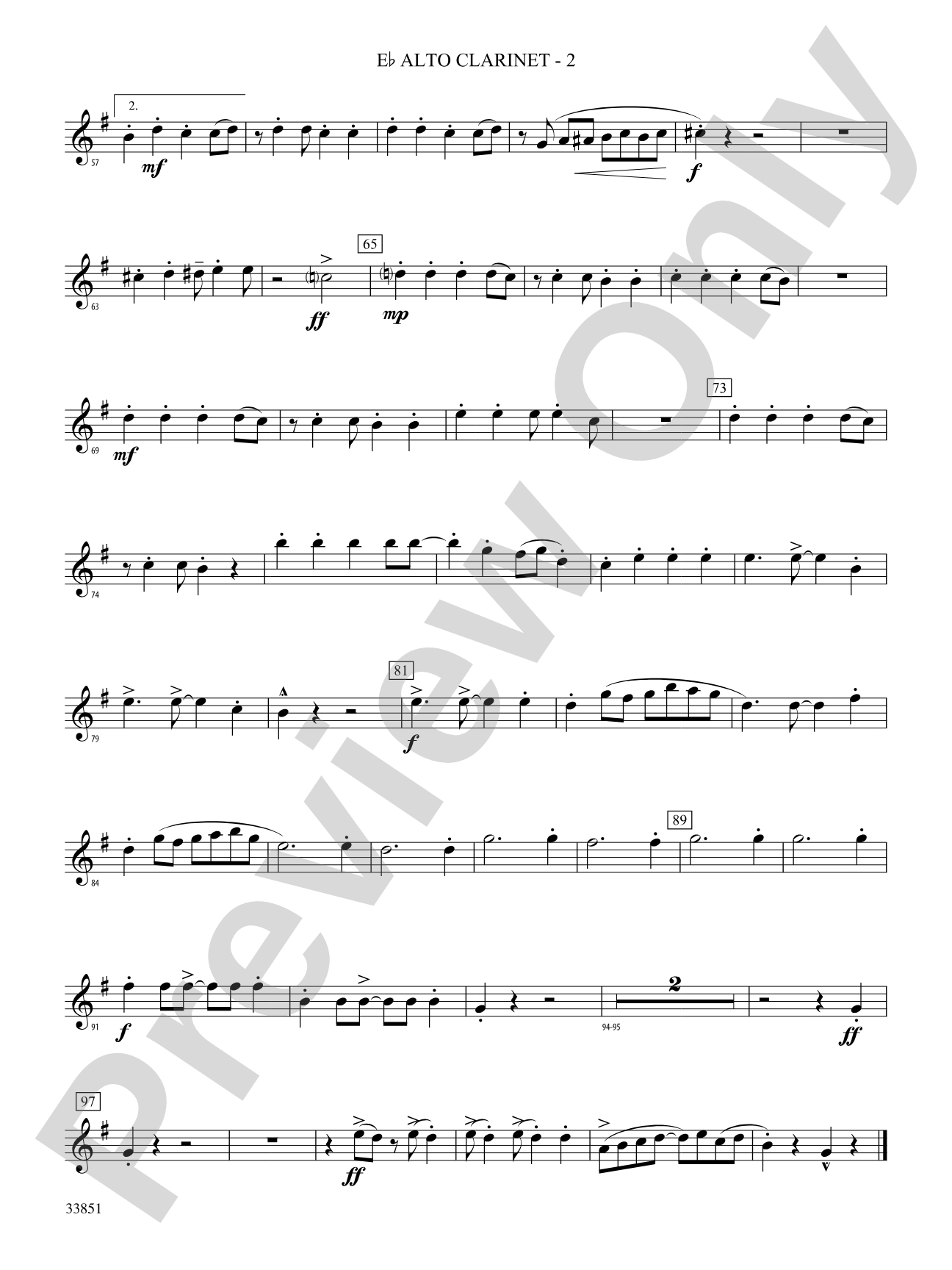 Jamaican Sailaway: (wp) E-flat Alto Clarinet