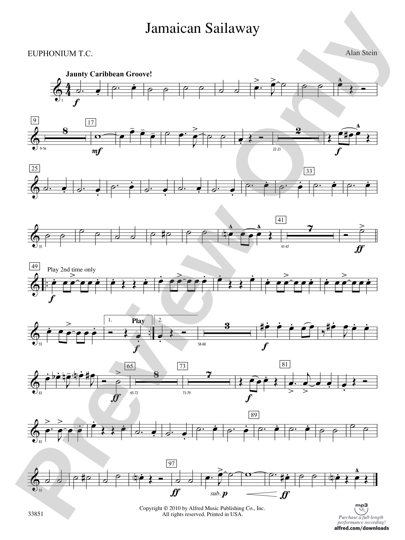 Jamaican Sailaway: (wp) Baritone T.C.