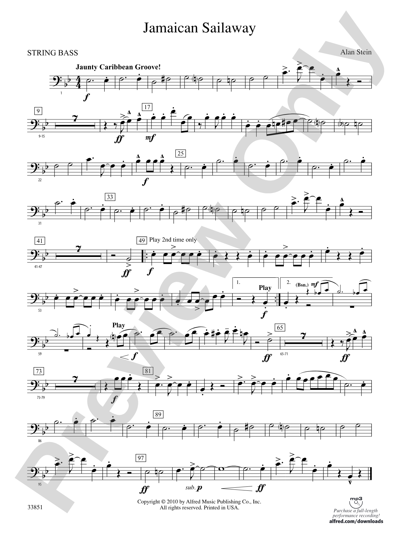 Jamaican Sailaway: (wp) String Bass