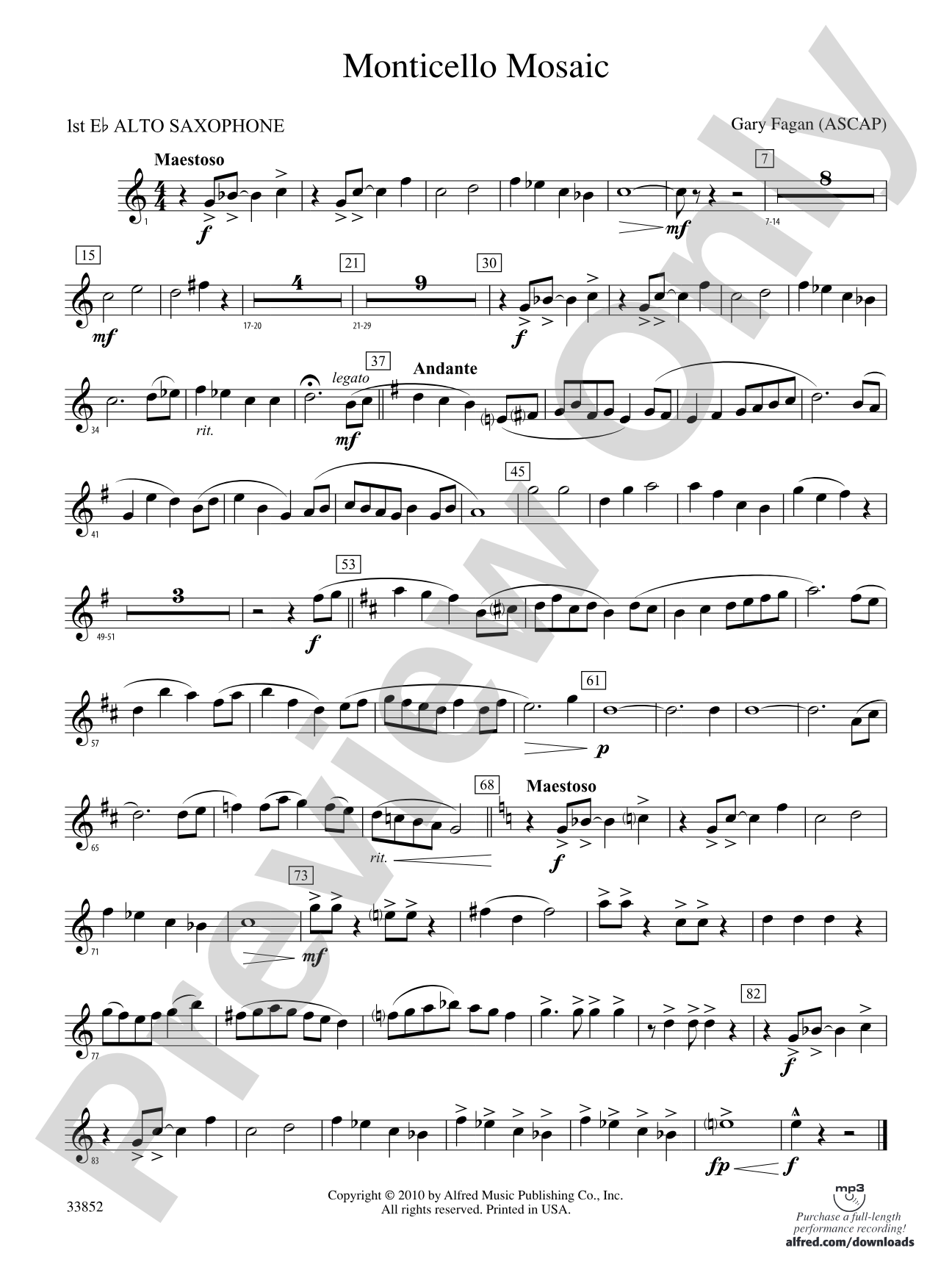 Monticello Mosaic: E-flat Alto Saxophone