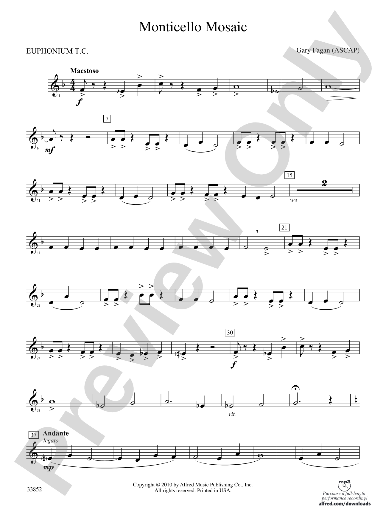 Monticello Mosaic: (wp) Baritone T.C.