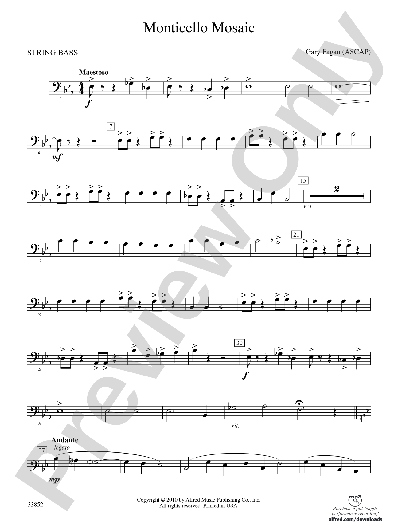 Monticello Mosaic: (wp) String Bass
