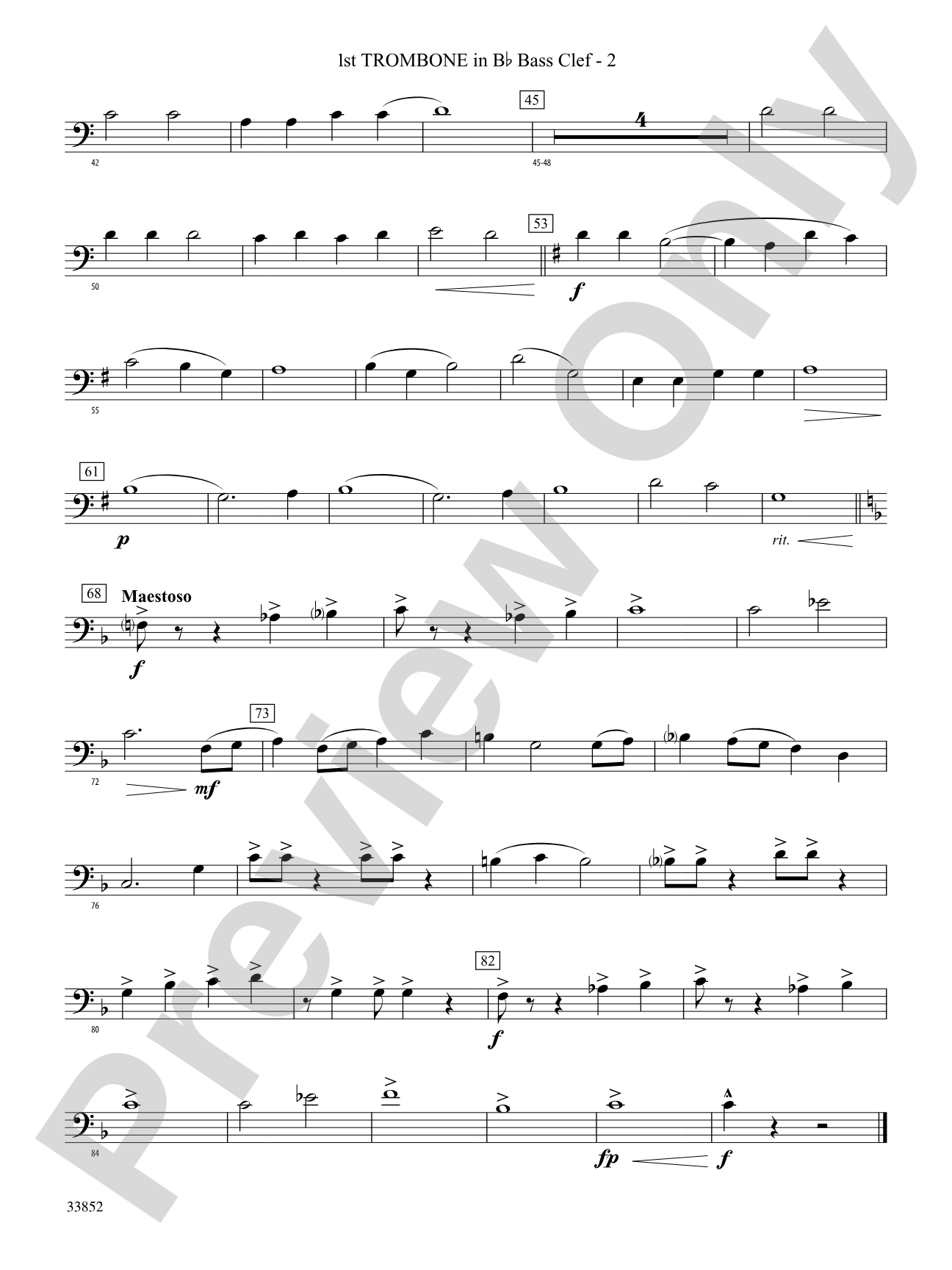 Monticello Mosaic: (wp) 1st B-flat Trombone B.C.