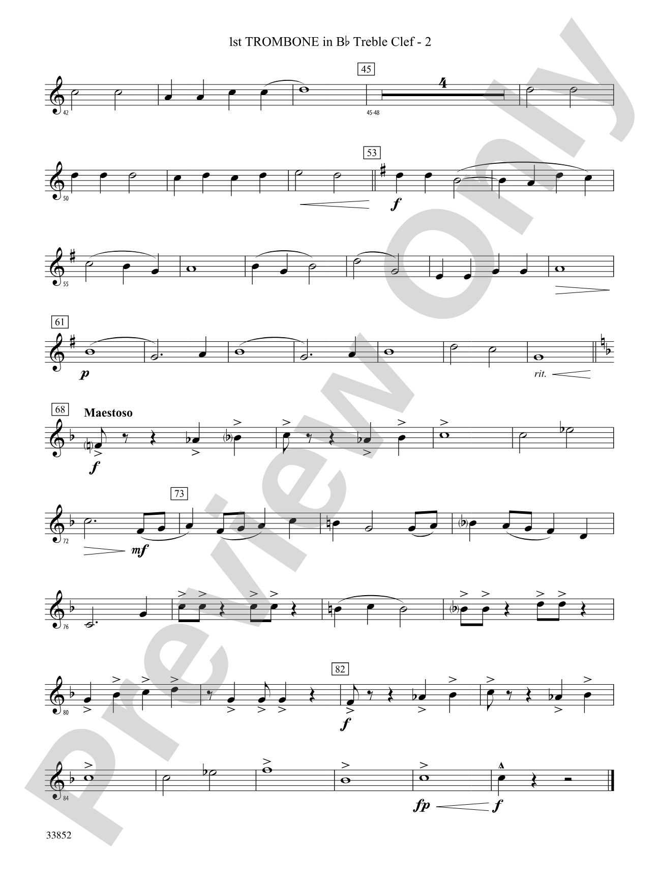 Monticello Mosaic: (wp) 1st B-flat Trombone T.C.