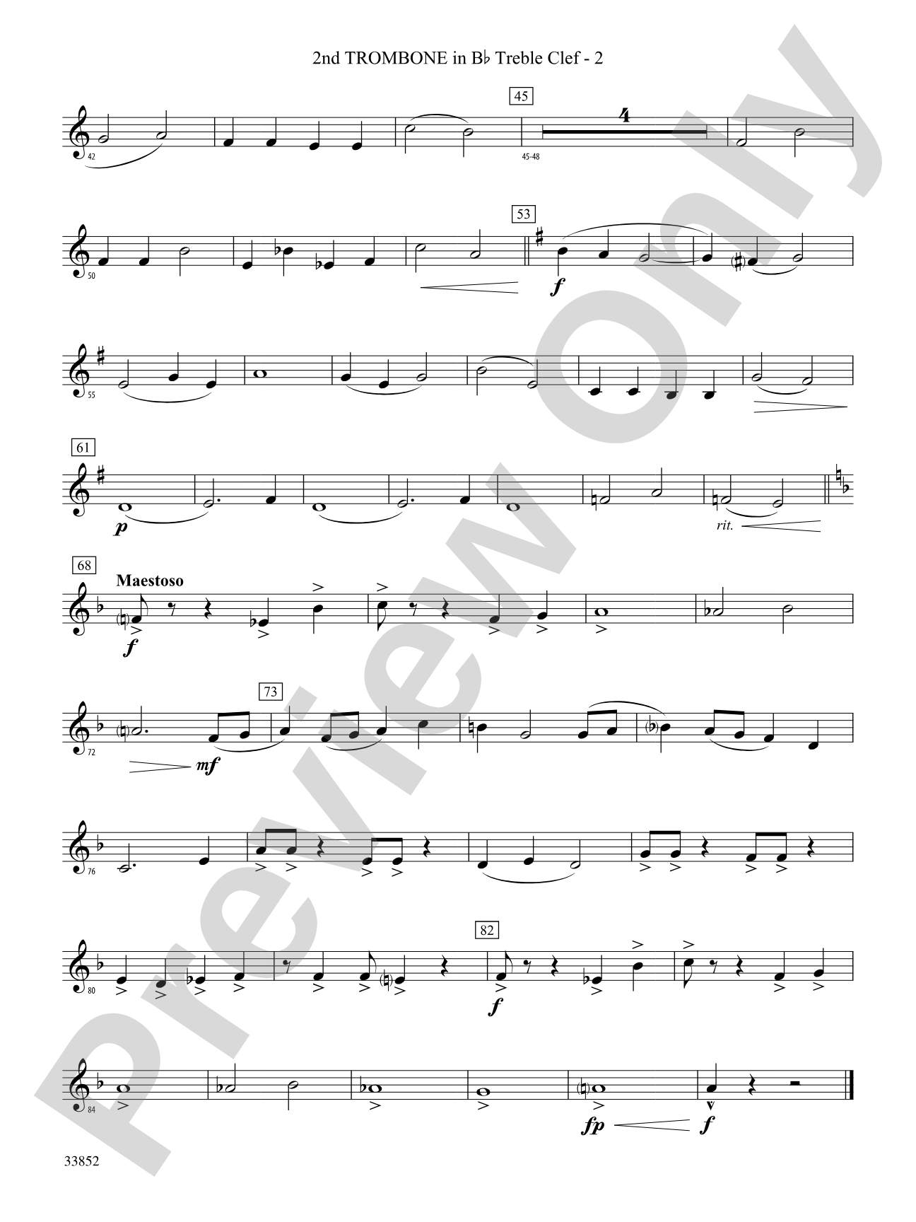 Monticello Mosaic: (wp) 2nd B-flat Trombone T.C.