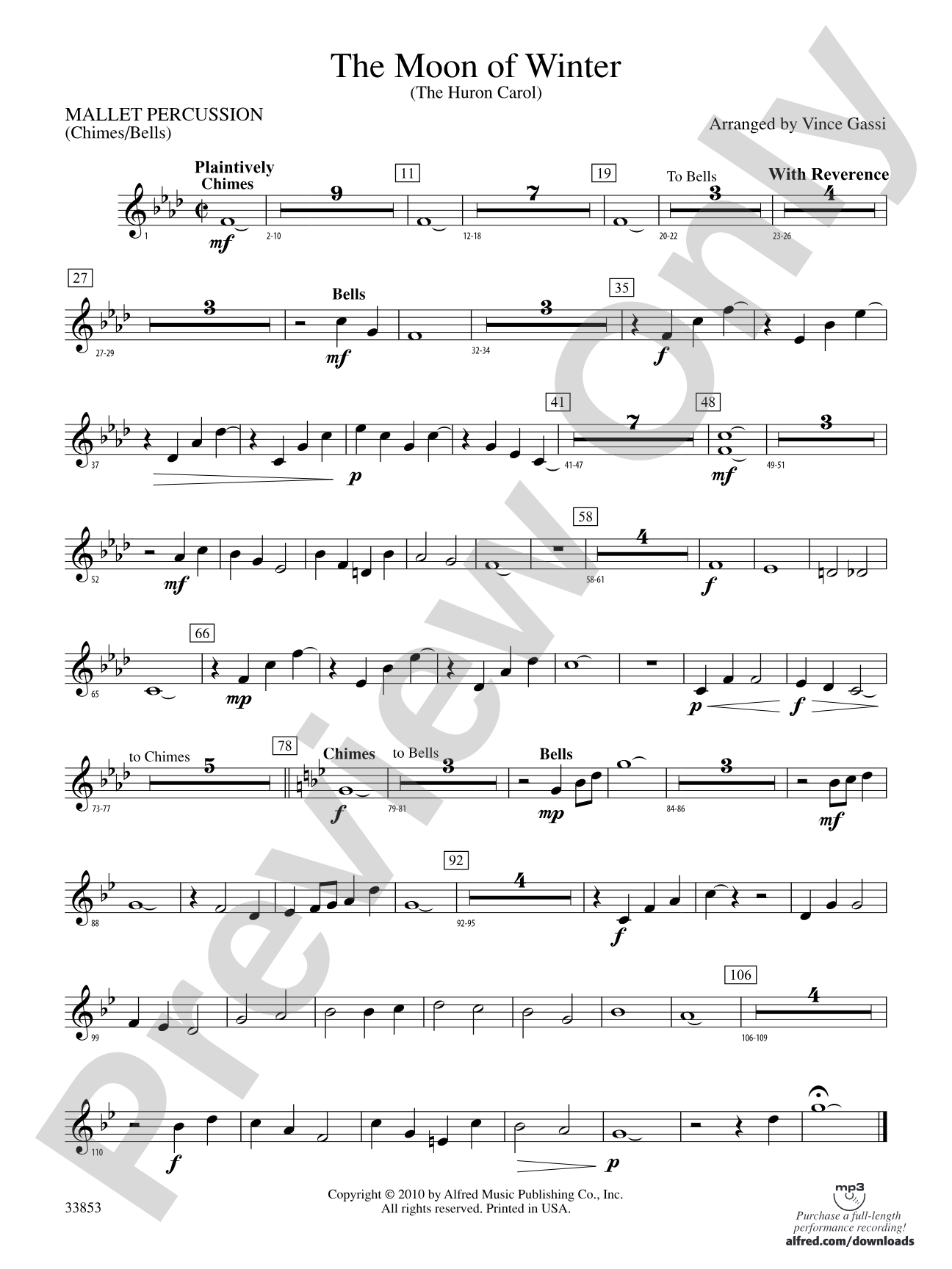 The Moon of Winter (The Huron Carol): Mallets