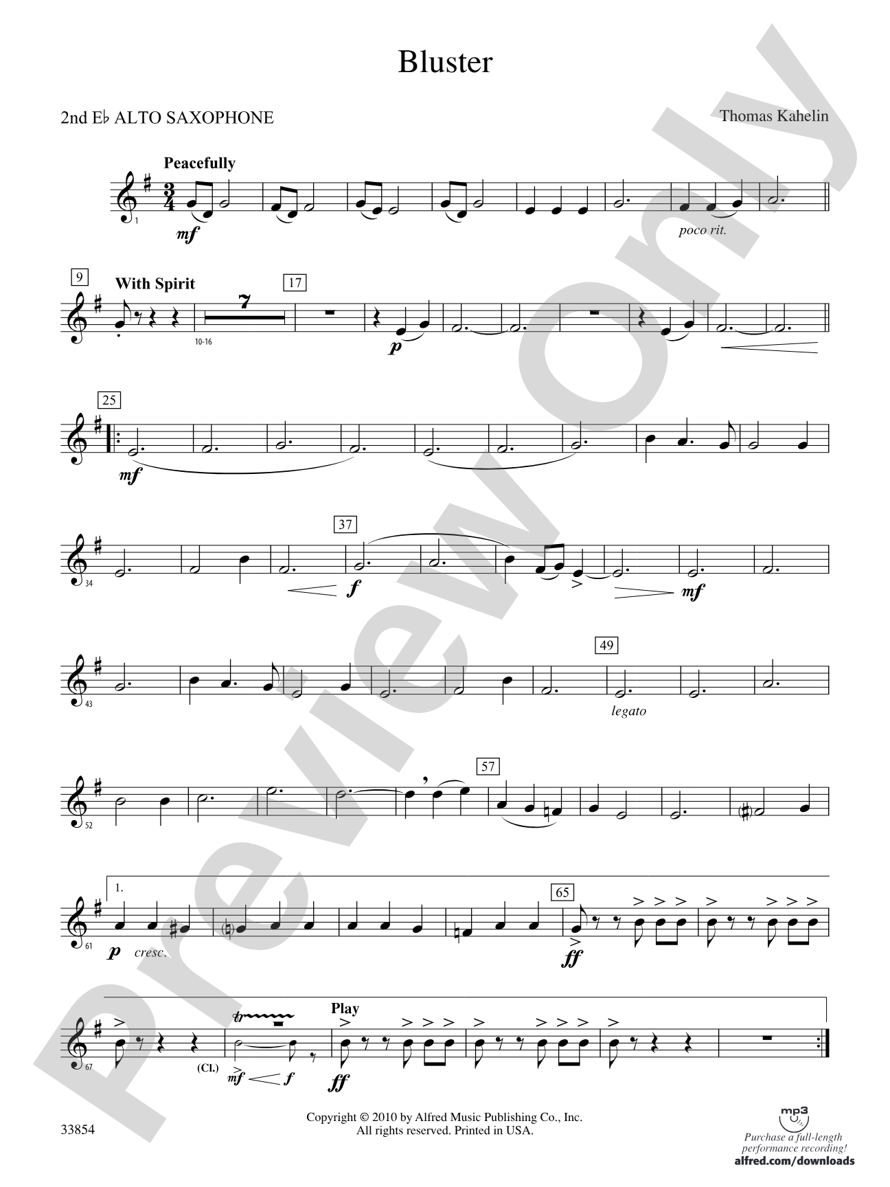 Bluster: 2nd E-flat Alto Saxophone