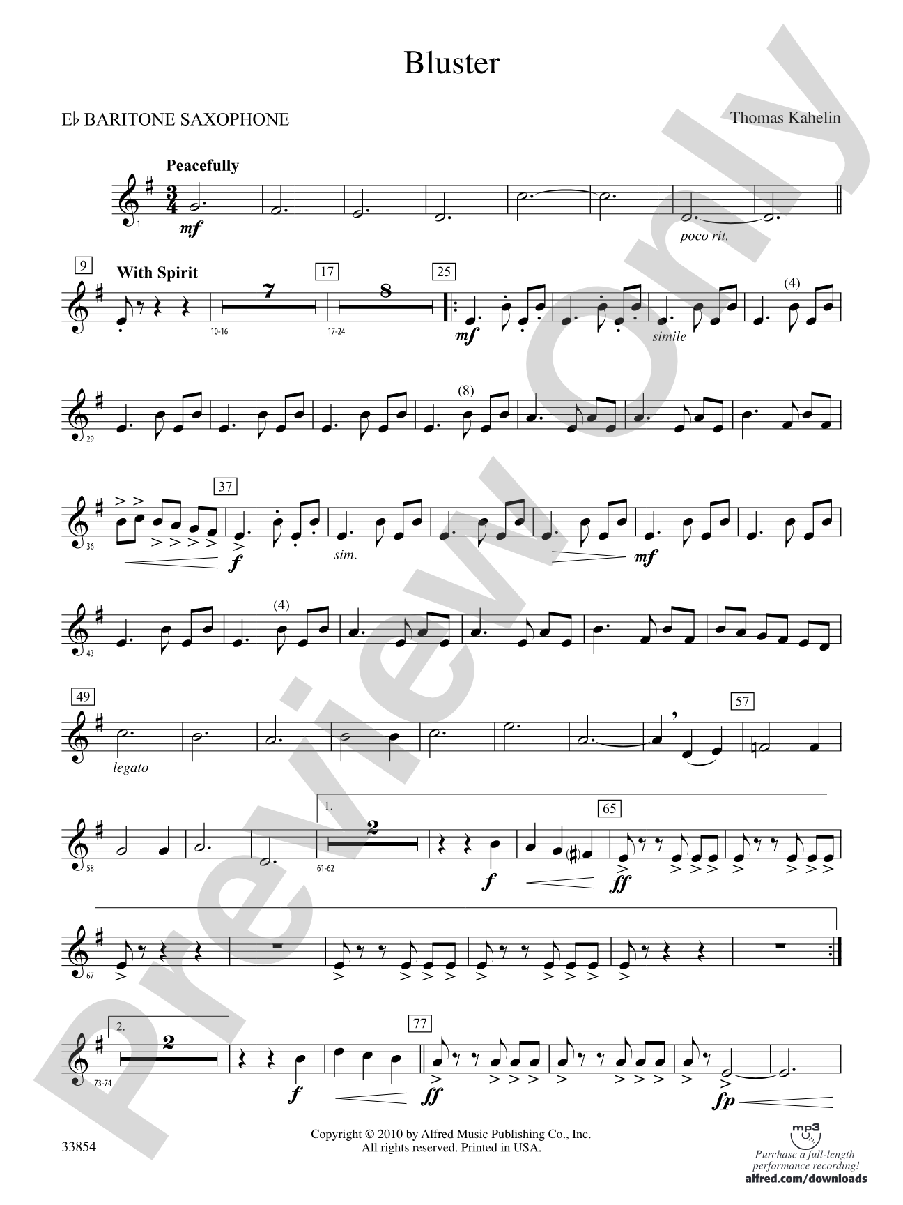 Bluster: E-flat Baritone Saxophone
