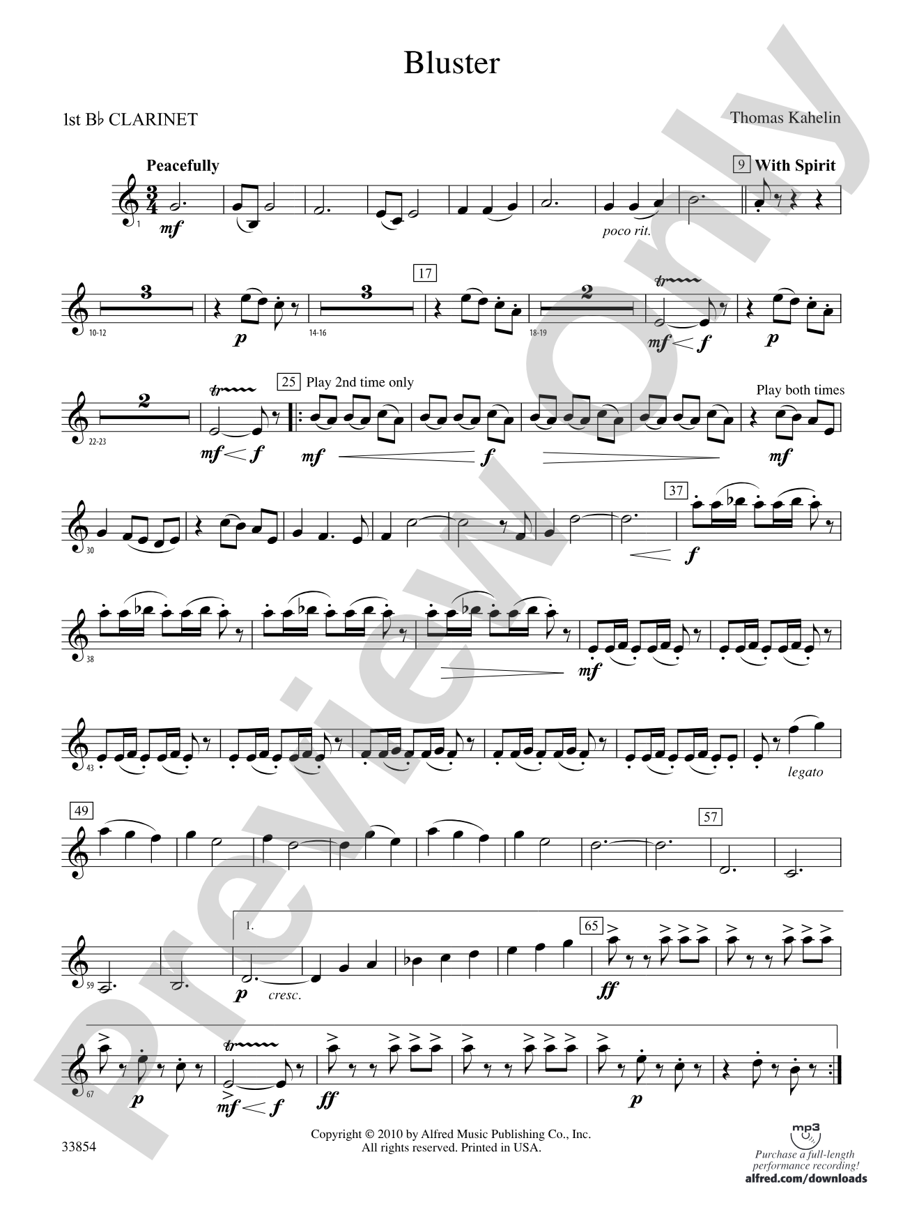 Bluster: 1st B-flat Clarinet