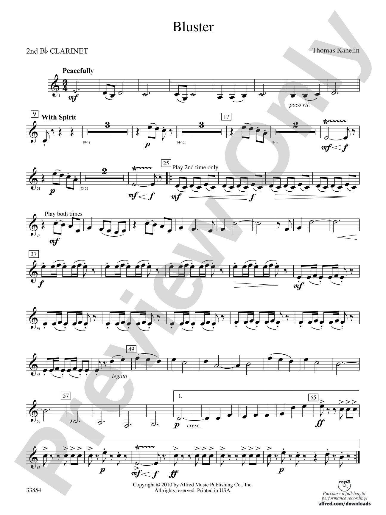 Bluster: 2nd B-flat Clarinet