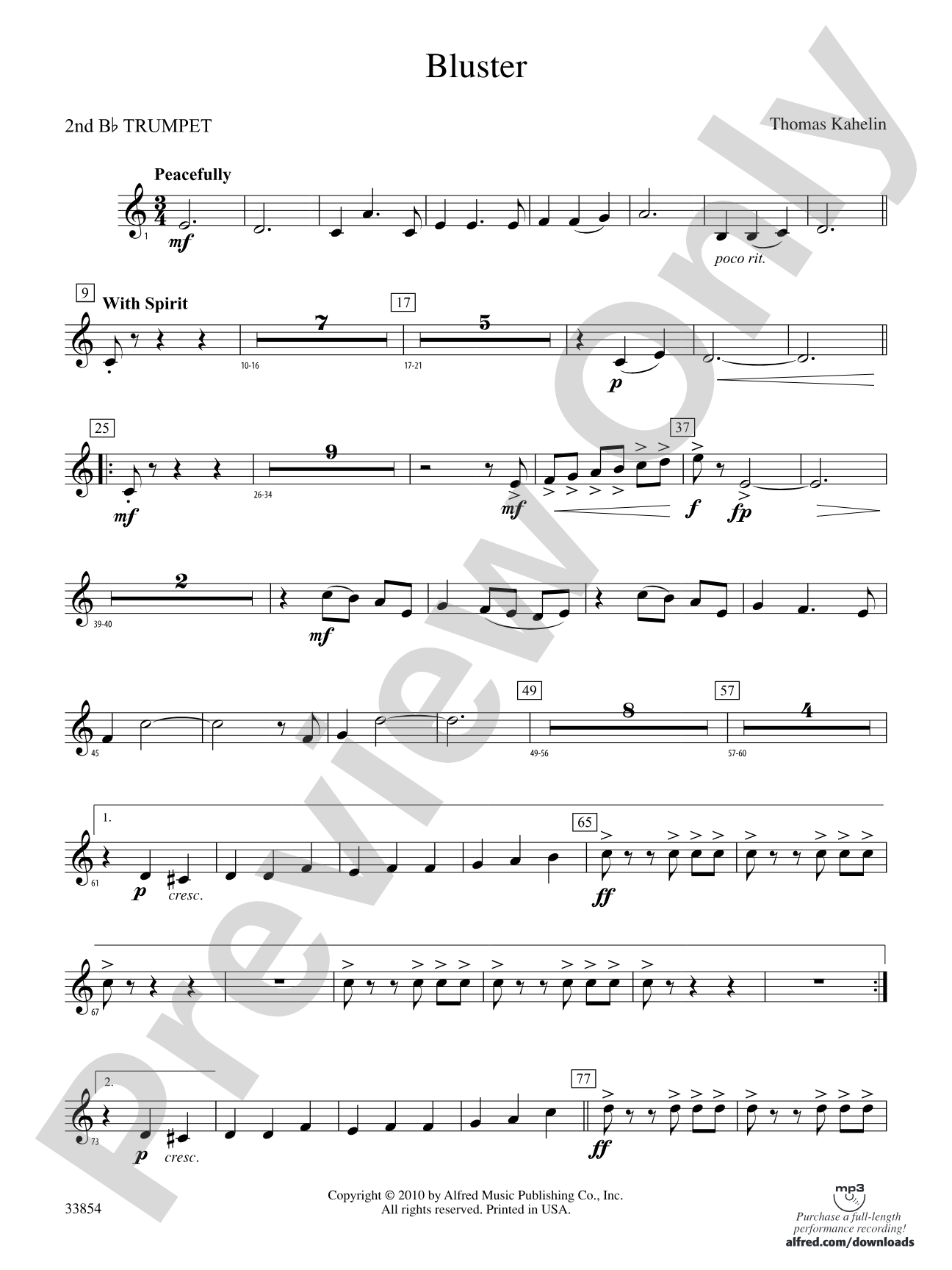 Bluster: 2nd B-flat Trumpet