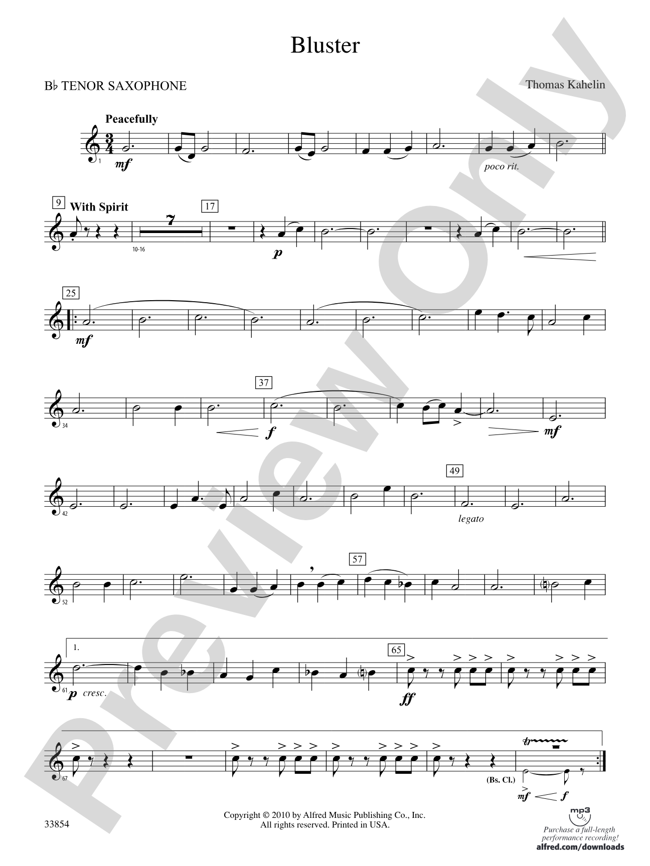 Bluster: B-flat Tenor Saxophone