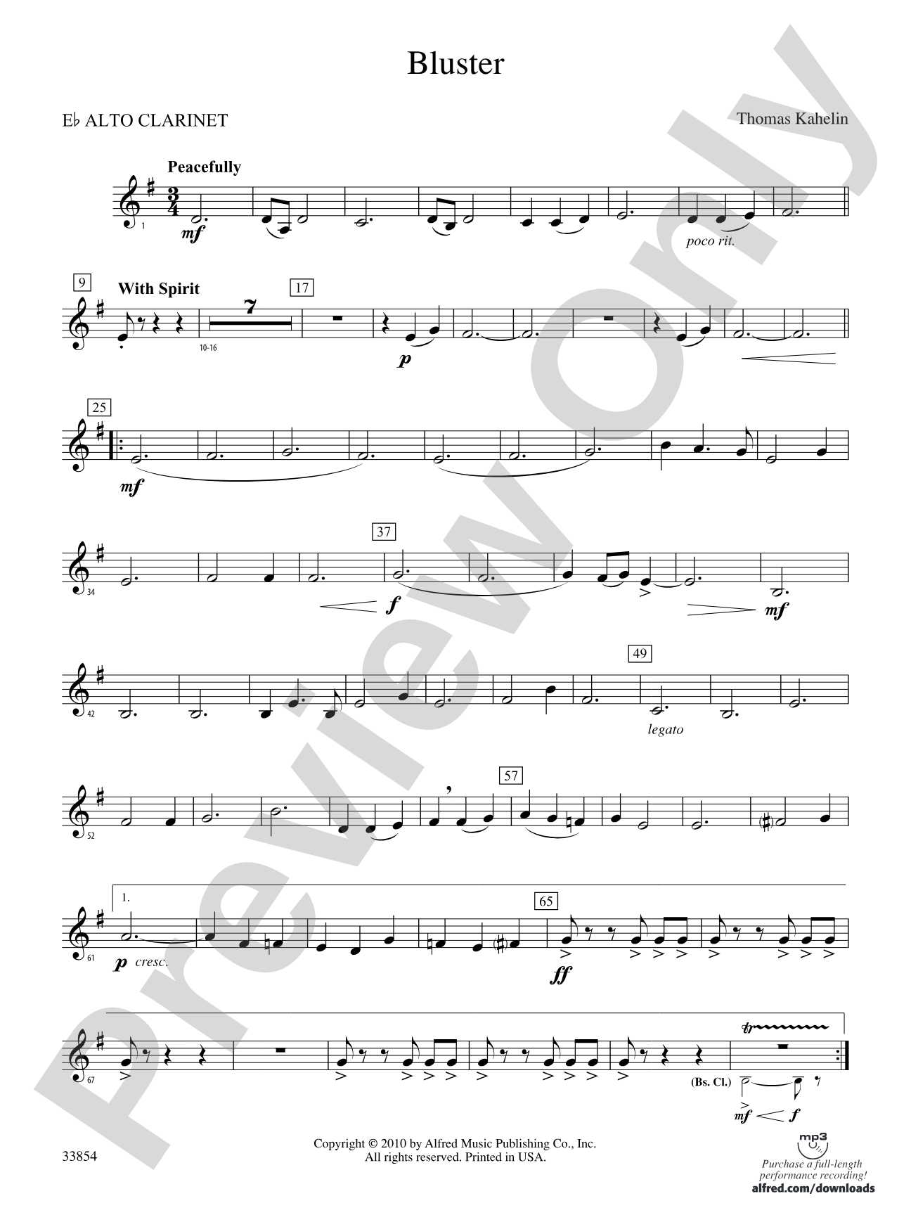 Bluster: (wp) E-flat Alto Clarinet