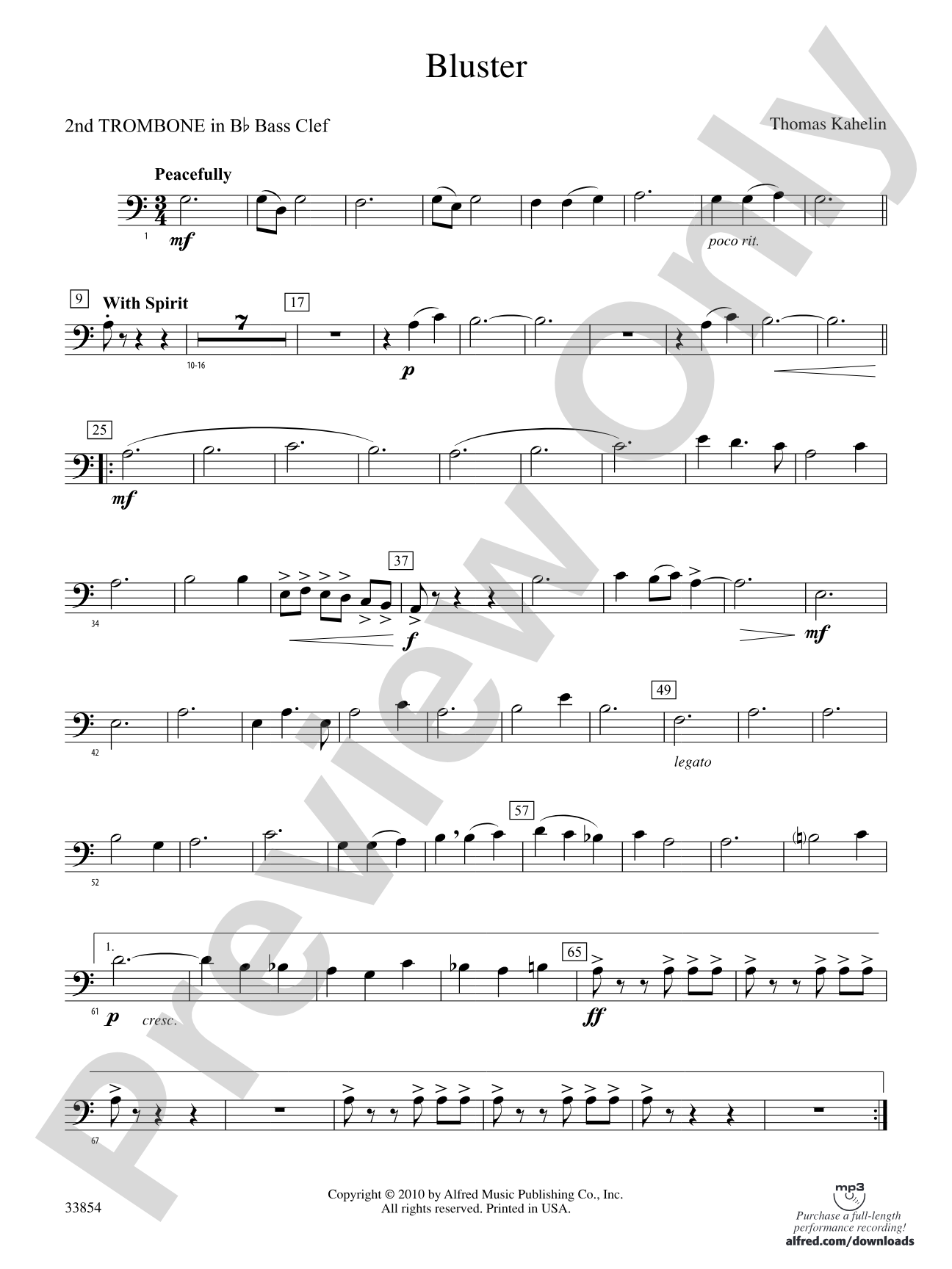 Bluster: (wp) 2nd B-flat Trombone B.C.