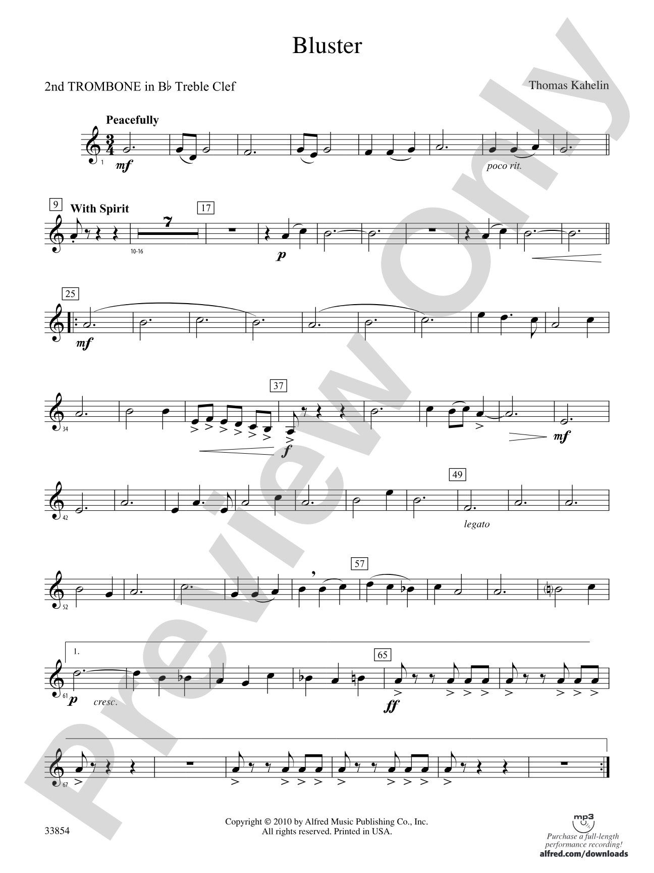 Bluster: (wp) 2nd B-flat Trombone T.C.
