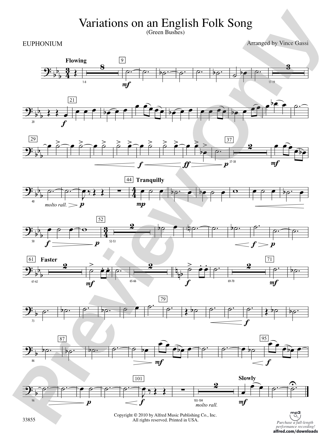 Variations on an English Folk Song: Baritone B.C.