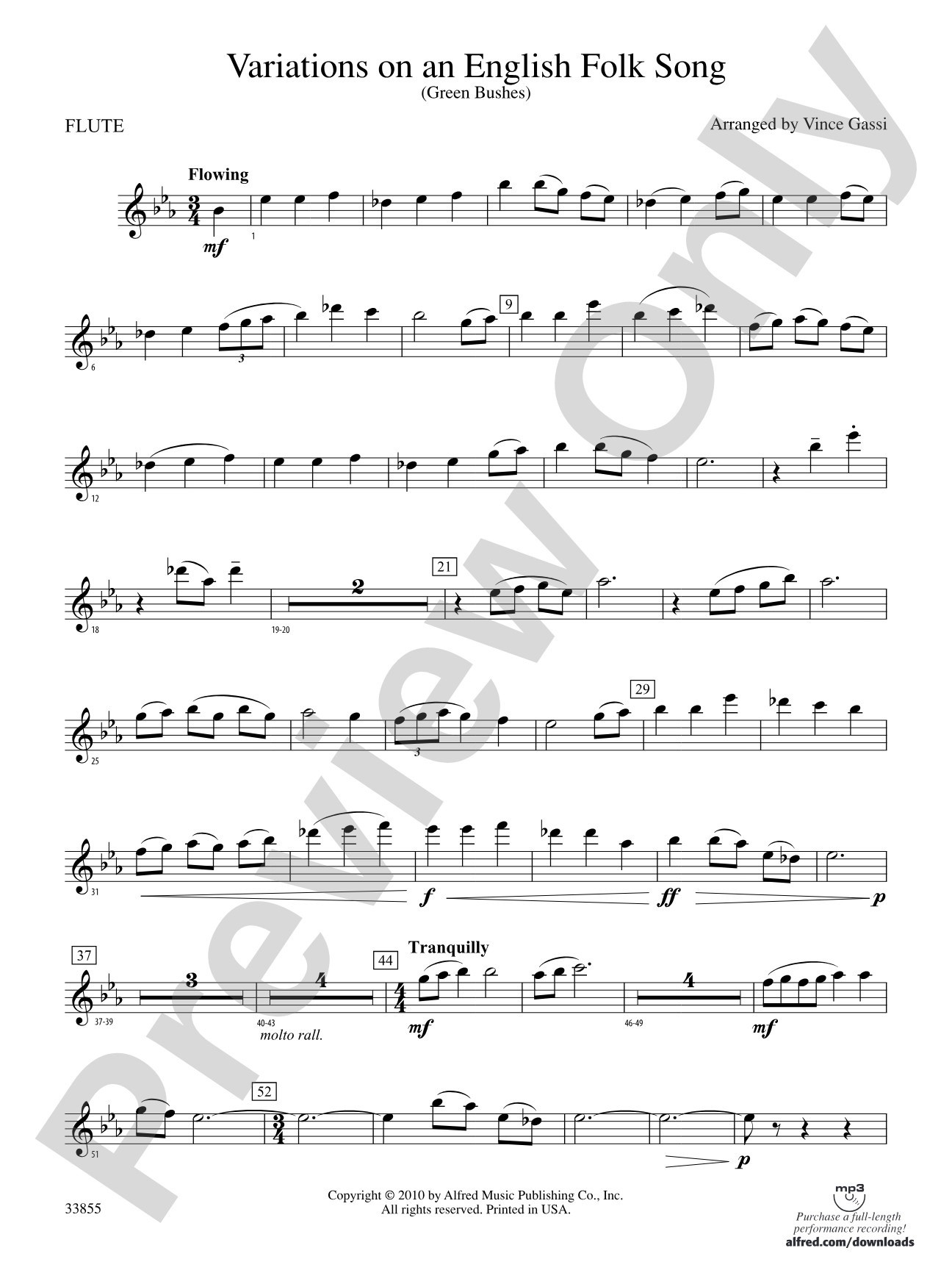 Variations on an English Folk Song: Flute