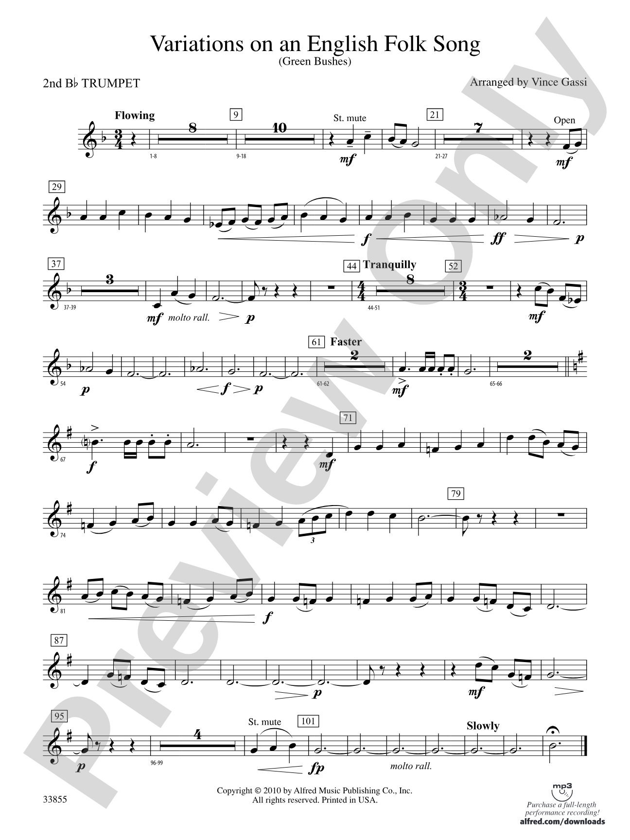 Variations on an English Folk Song: 2nd B-flat Trumpet