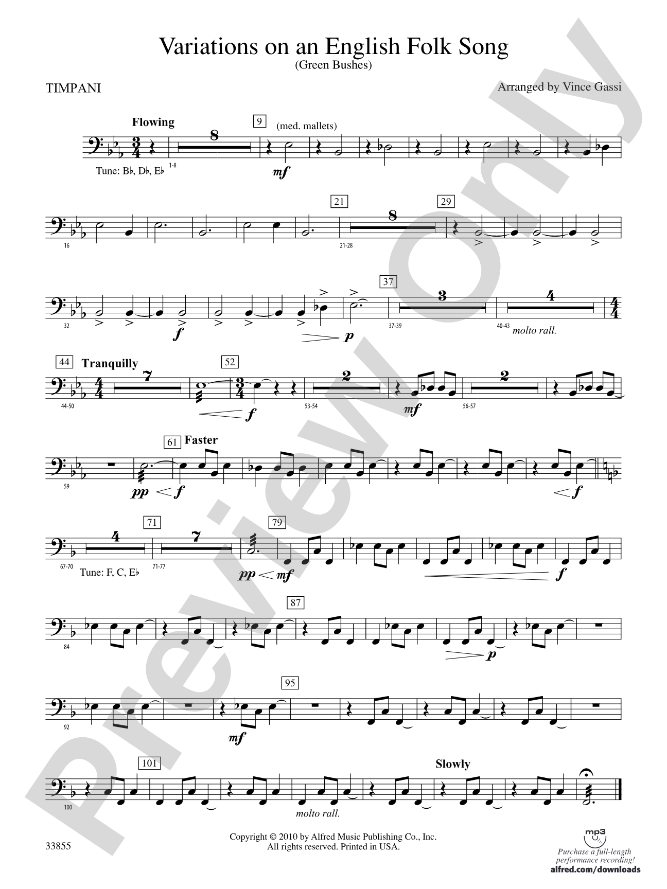 Variations on an English Folk Song: Timpani