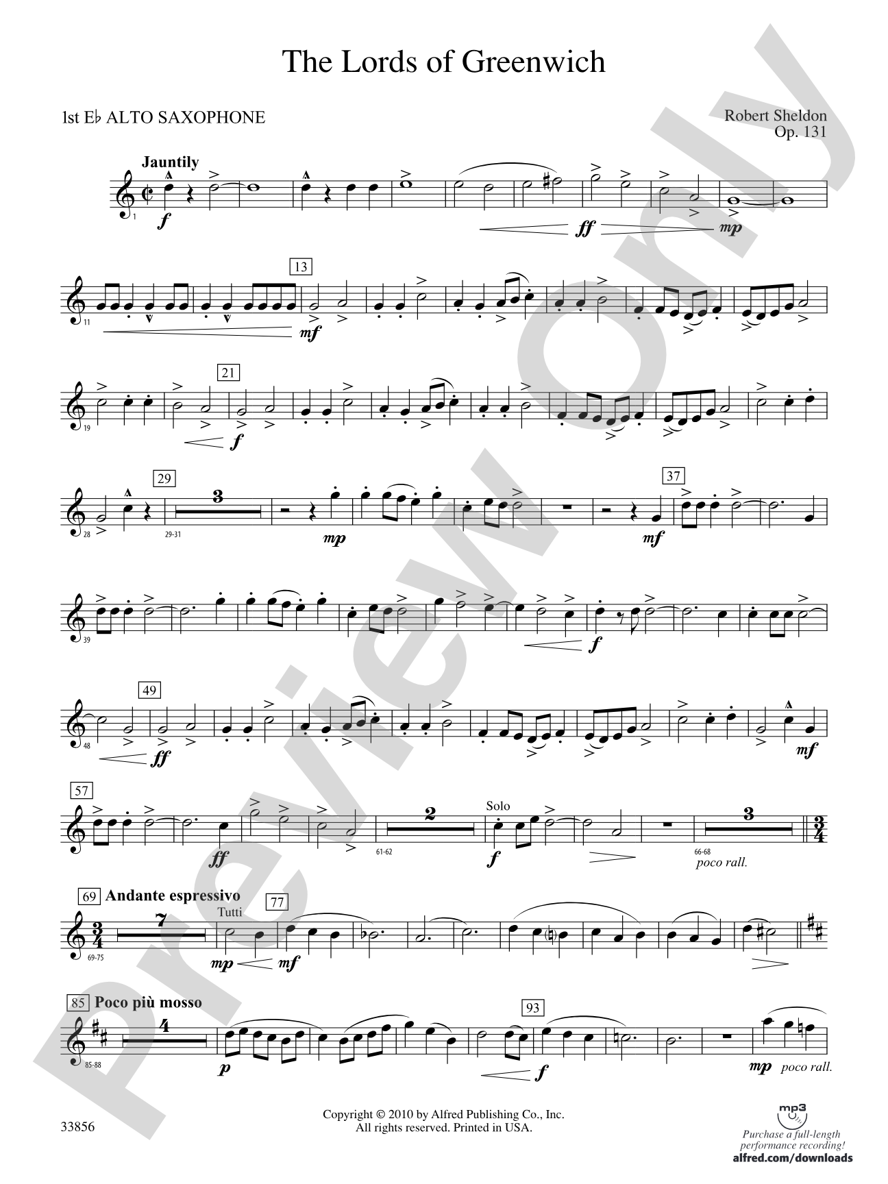 The Lords of Greenwich: E-flat Alto Saxophone