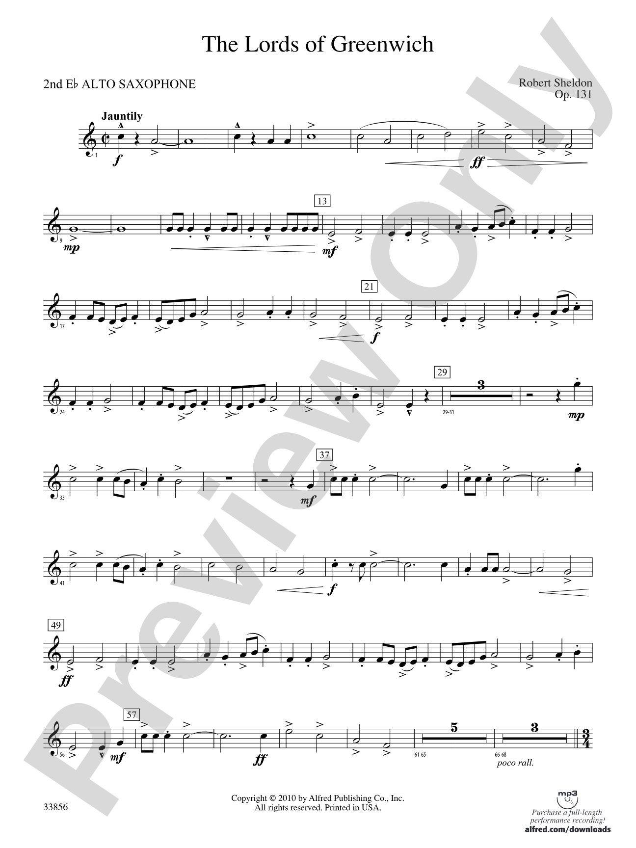 The Lords of Greenwich: 2nd E-flat Alto Saxophone