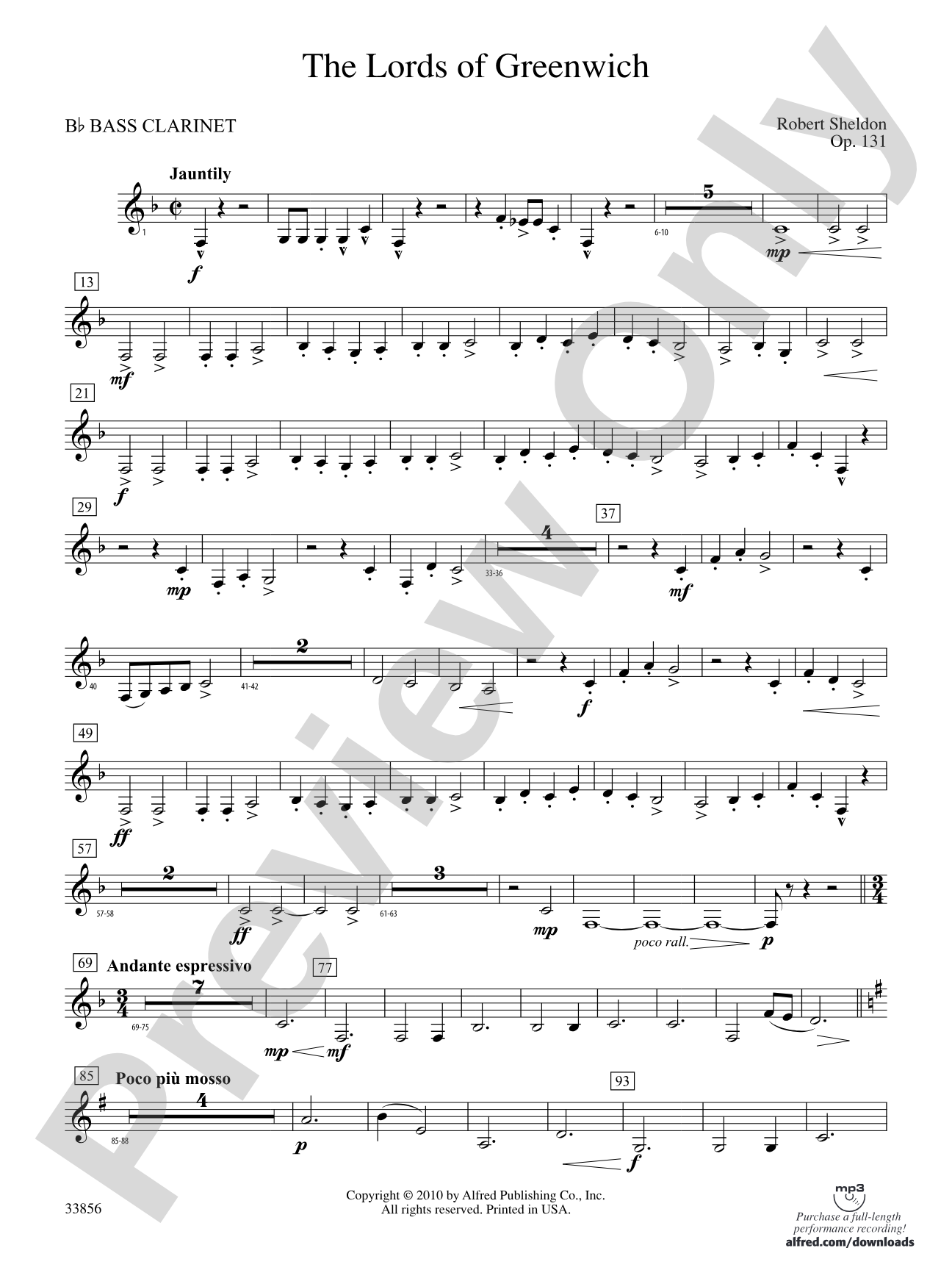 The Lords of Greenwich: B-flat Bass Clarinet