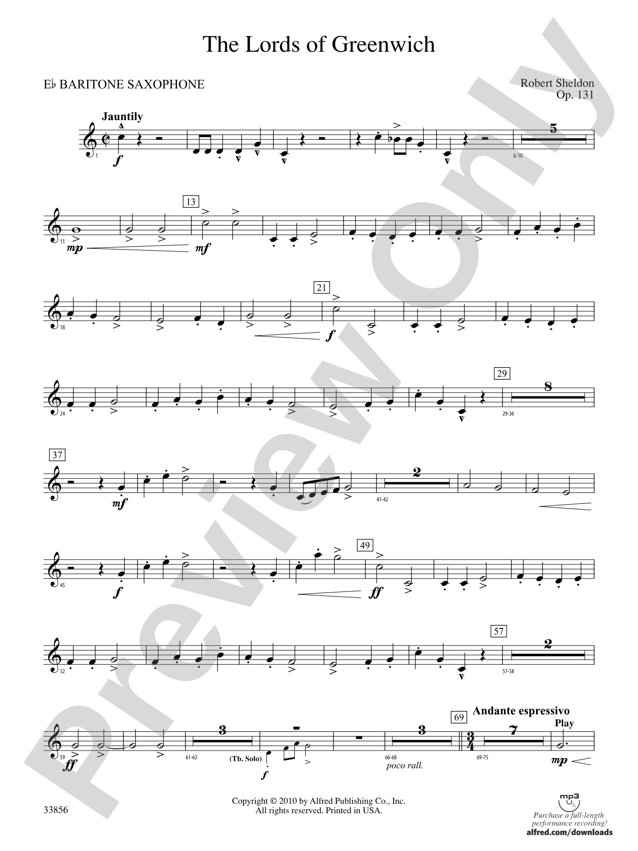The Lords of Greenwich: E-flat Baritone Saxophone