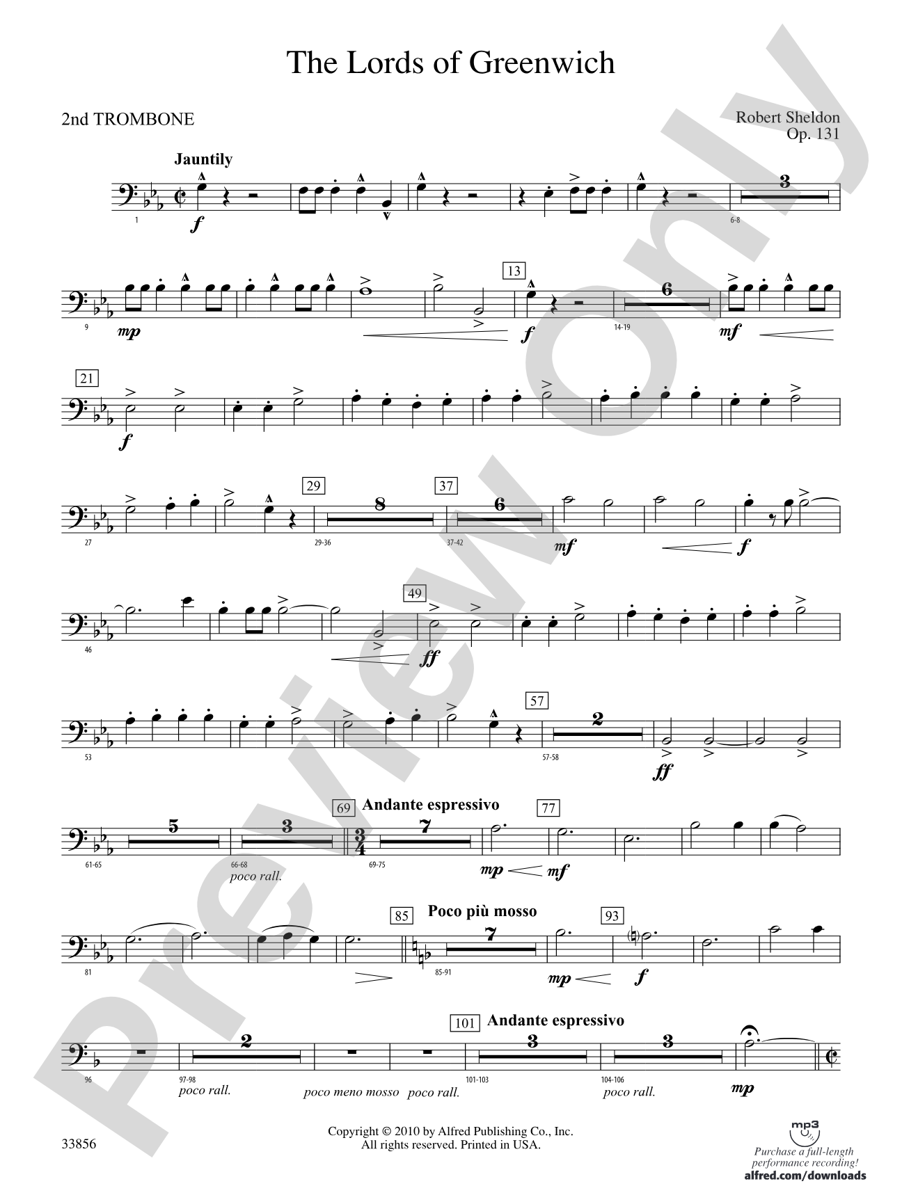The Lords of Greenwich: 2nd Trombone