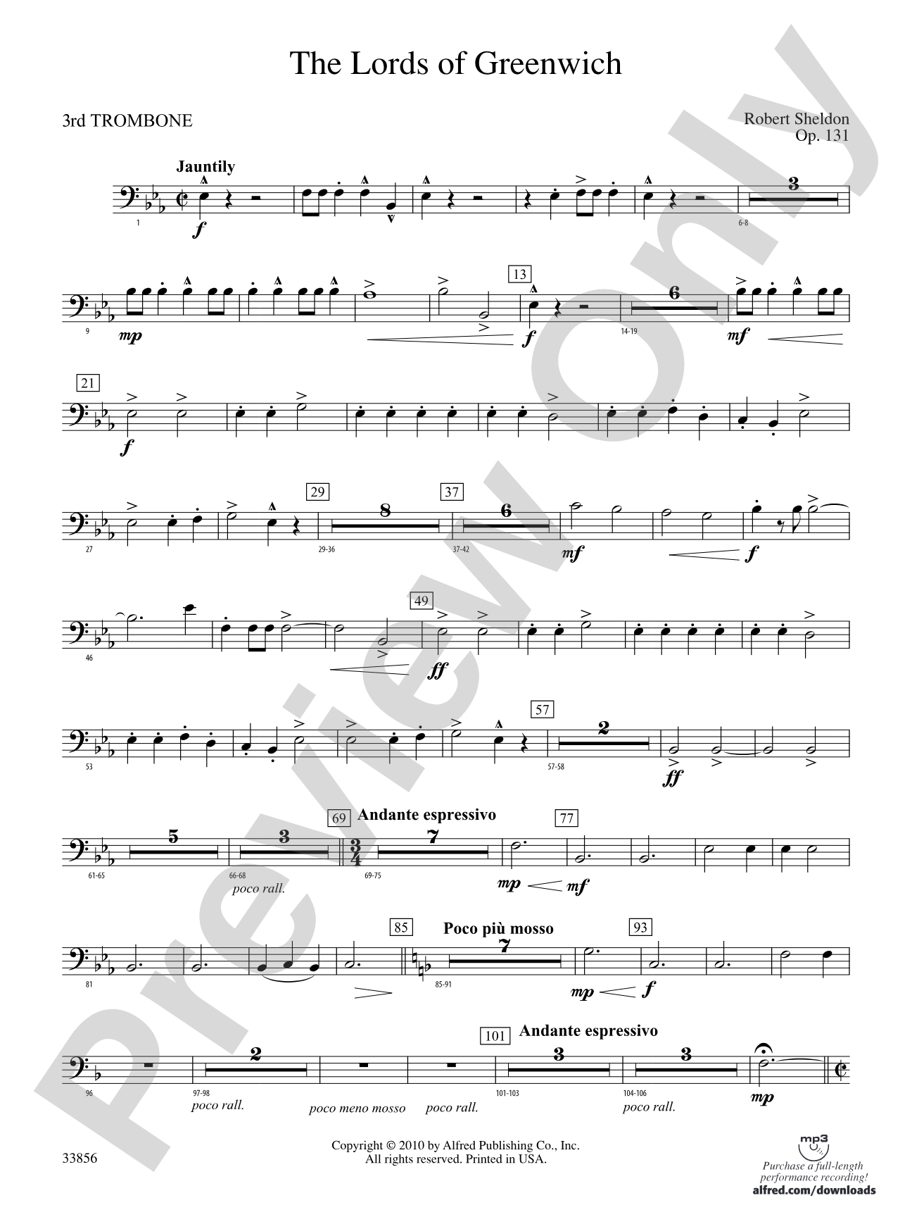 The Lords of Greenwich: 3rd Trombone