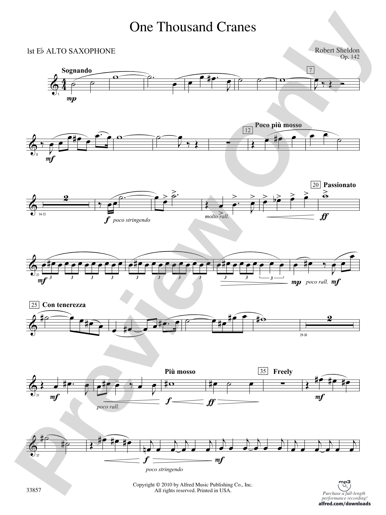 One Thousand Cranes: E-flat Alto Saxophone