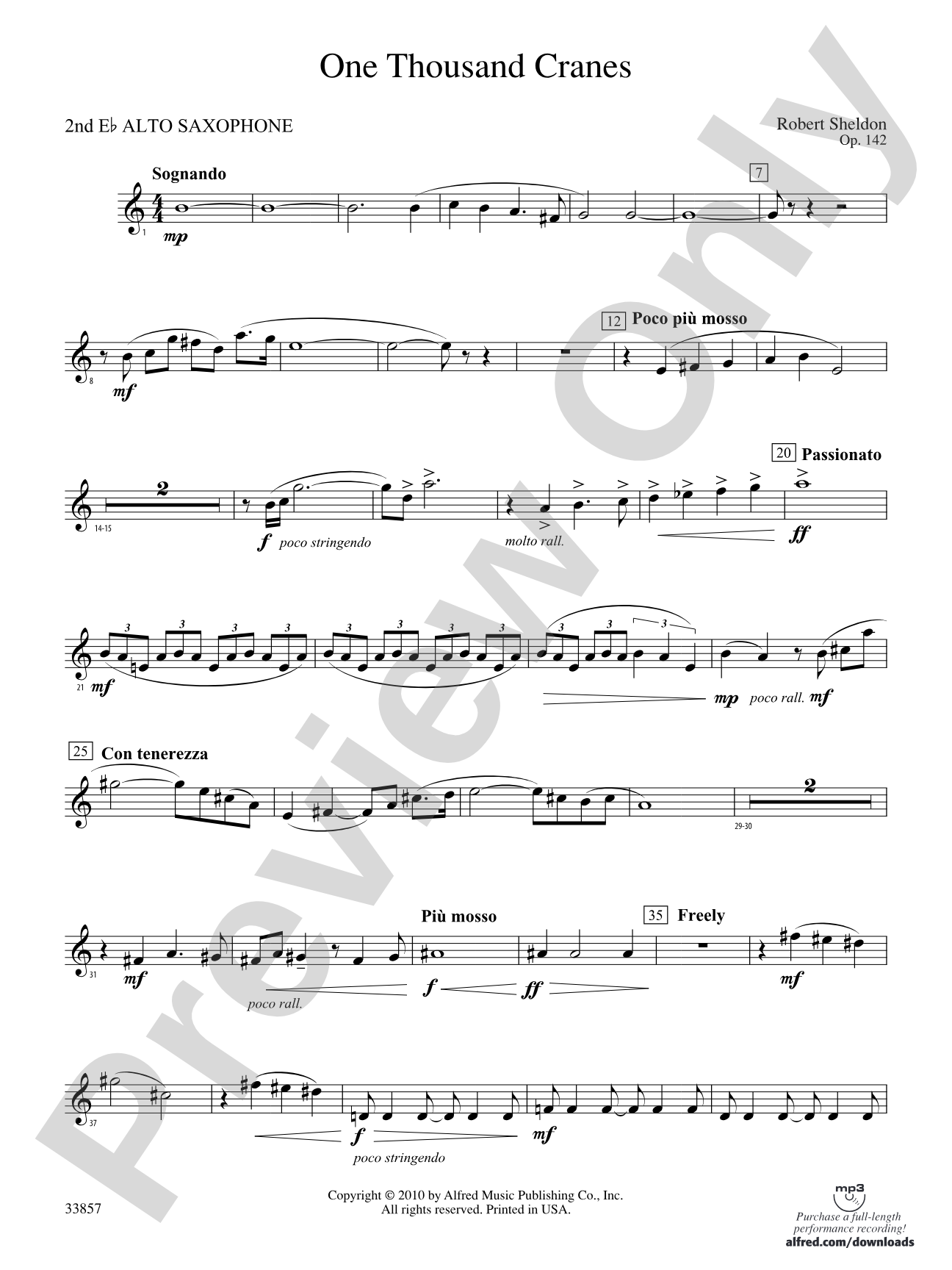 One Thousand Cranes: 2nd E-flat Alto Saxophone