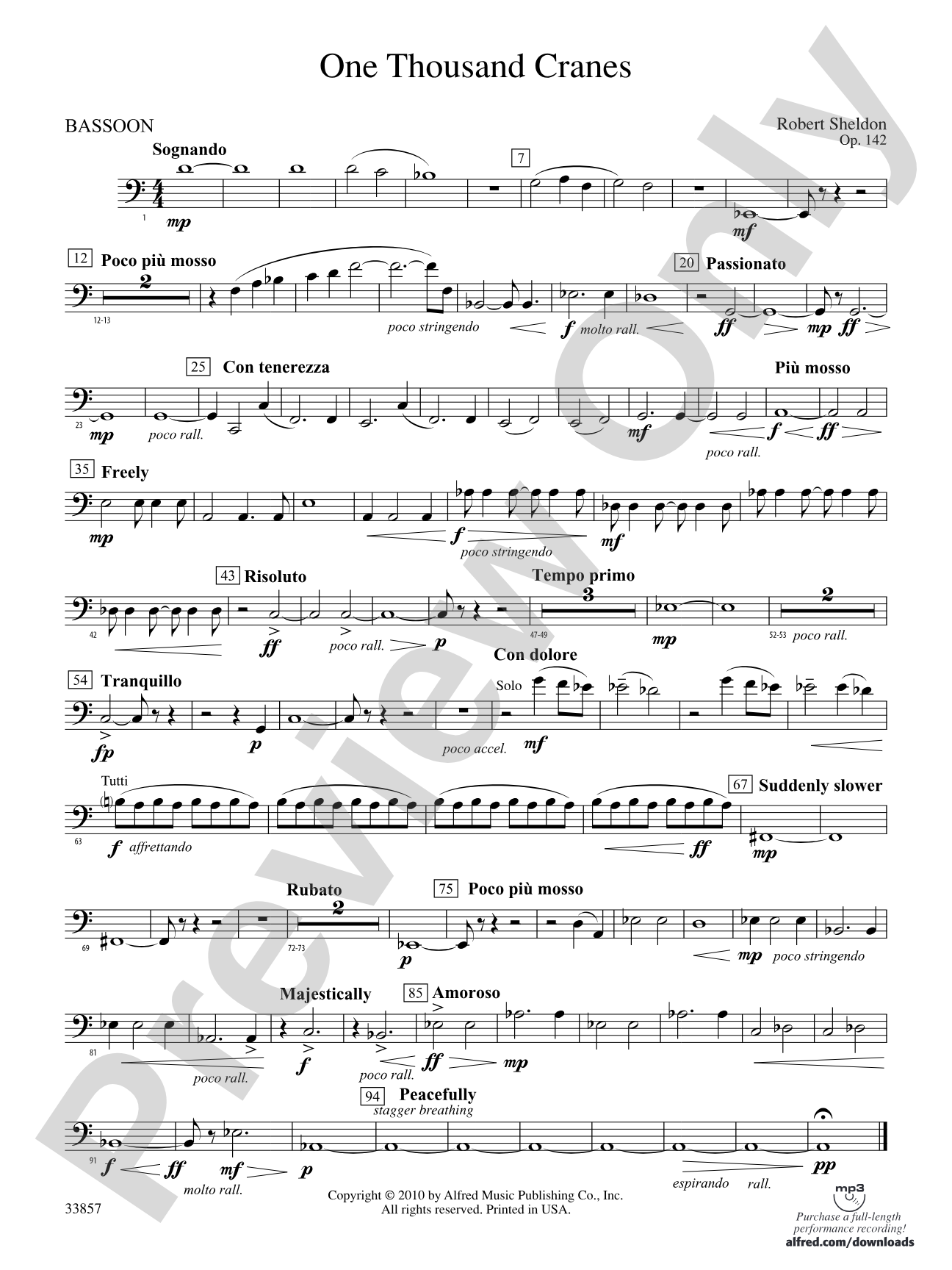 One Thousand Cranes: Bassoon