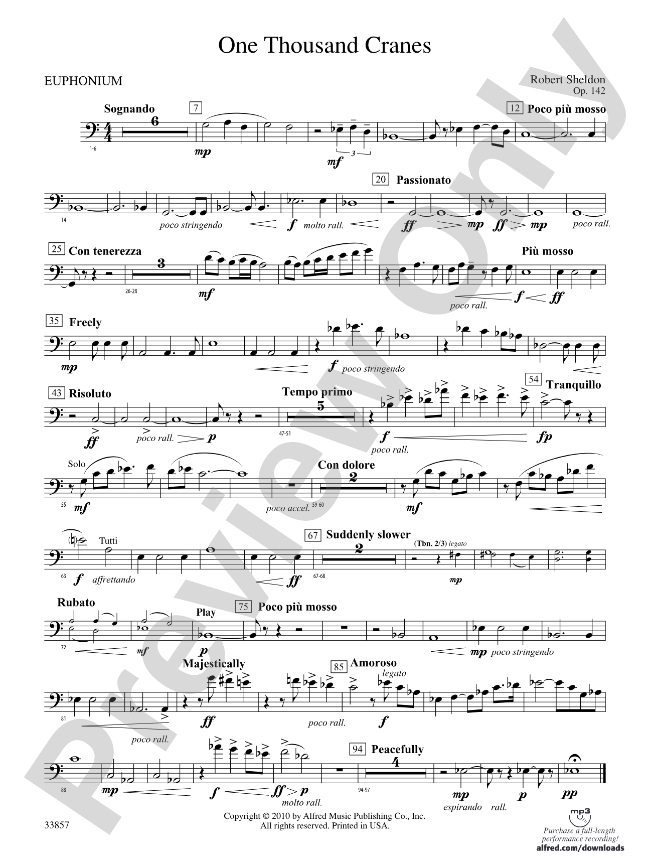 One Thousand Cranes: Baritone B.C.
