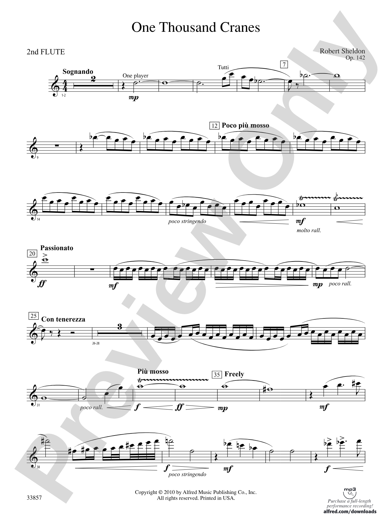 One Thousand Cranes: 2nd Flute