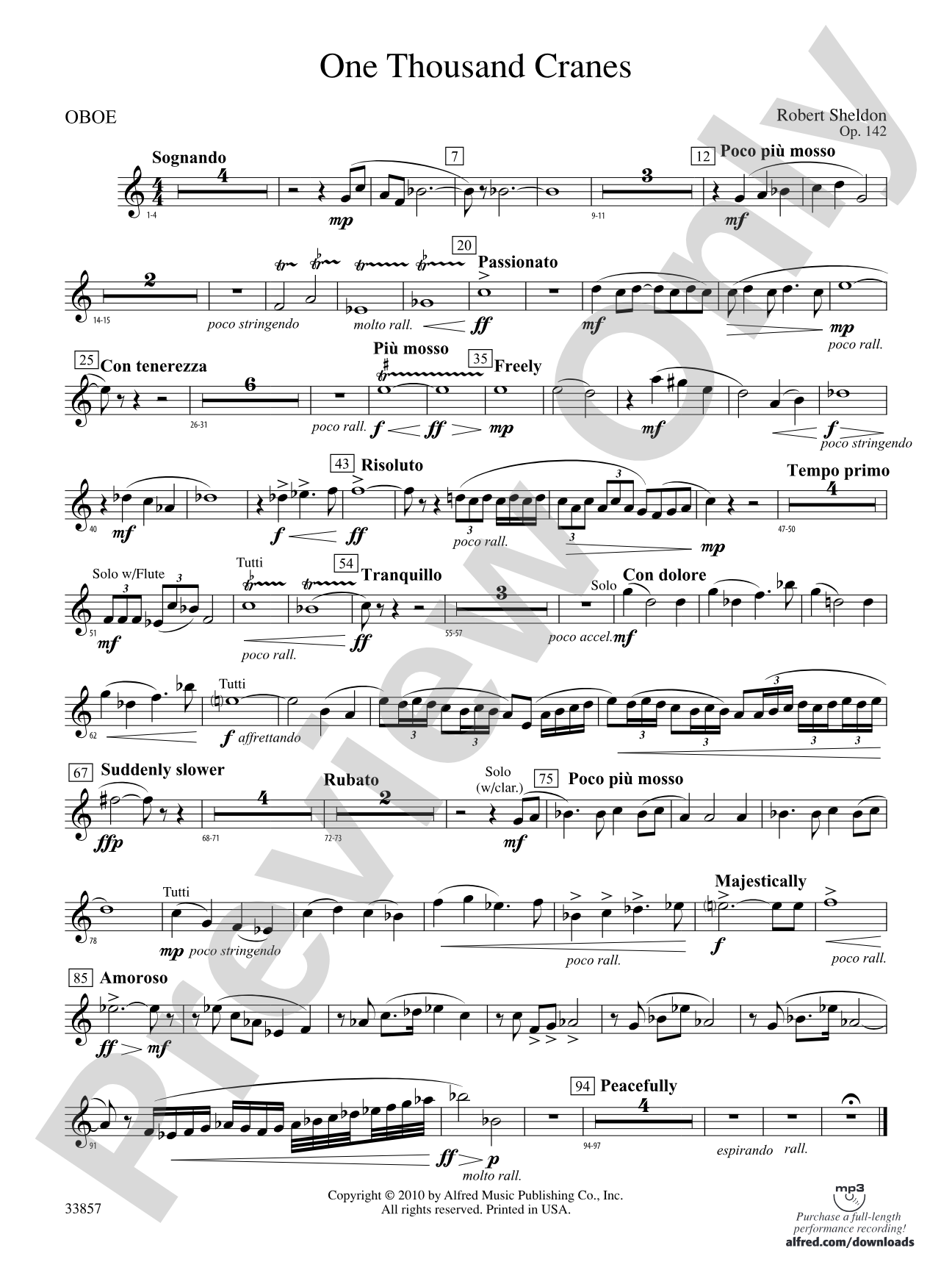 One Thousand Cranes: Oboe