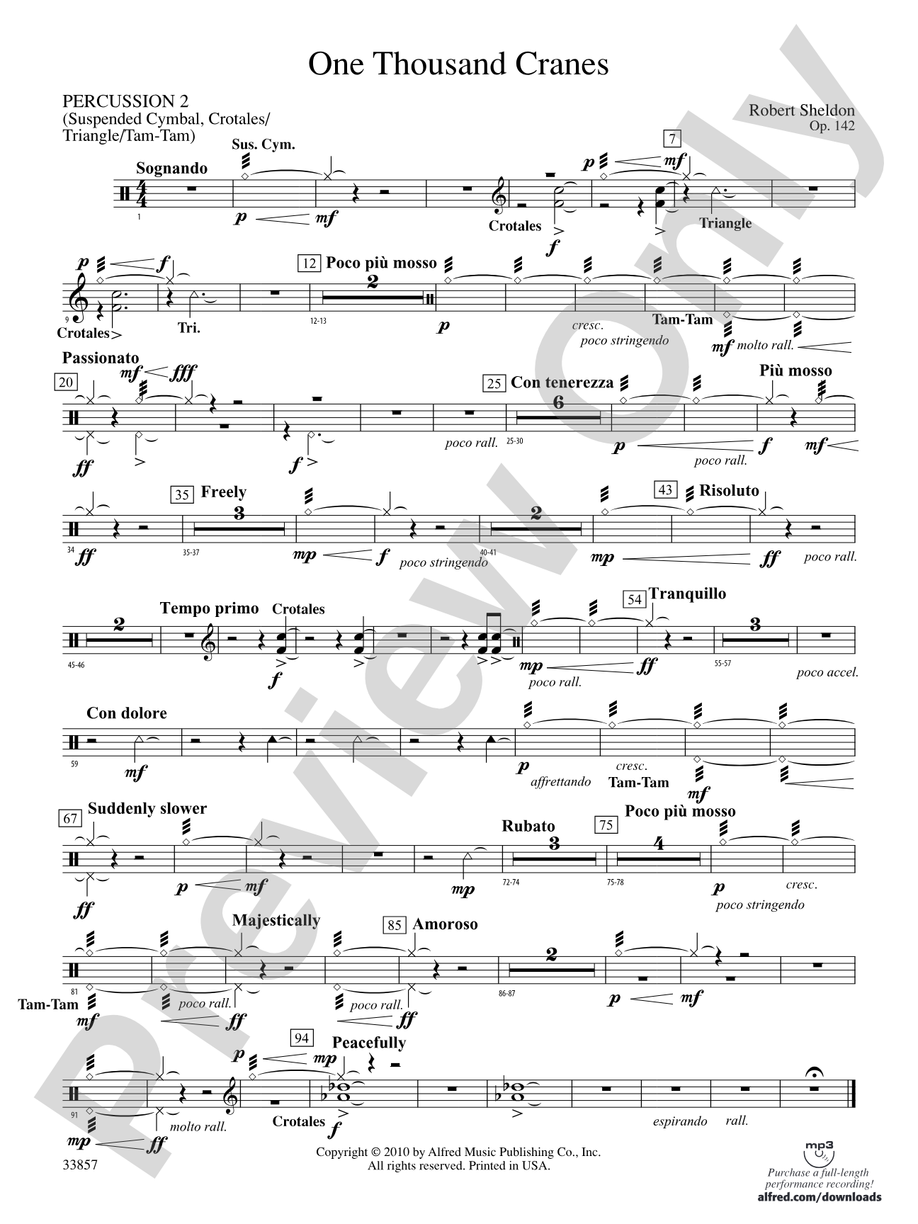 One Thousand Cranes: 2nd Percussion