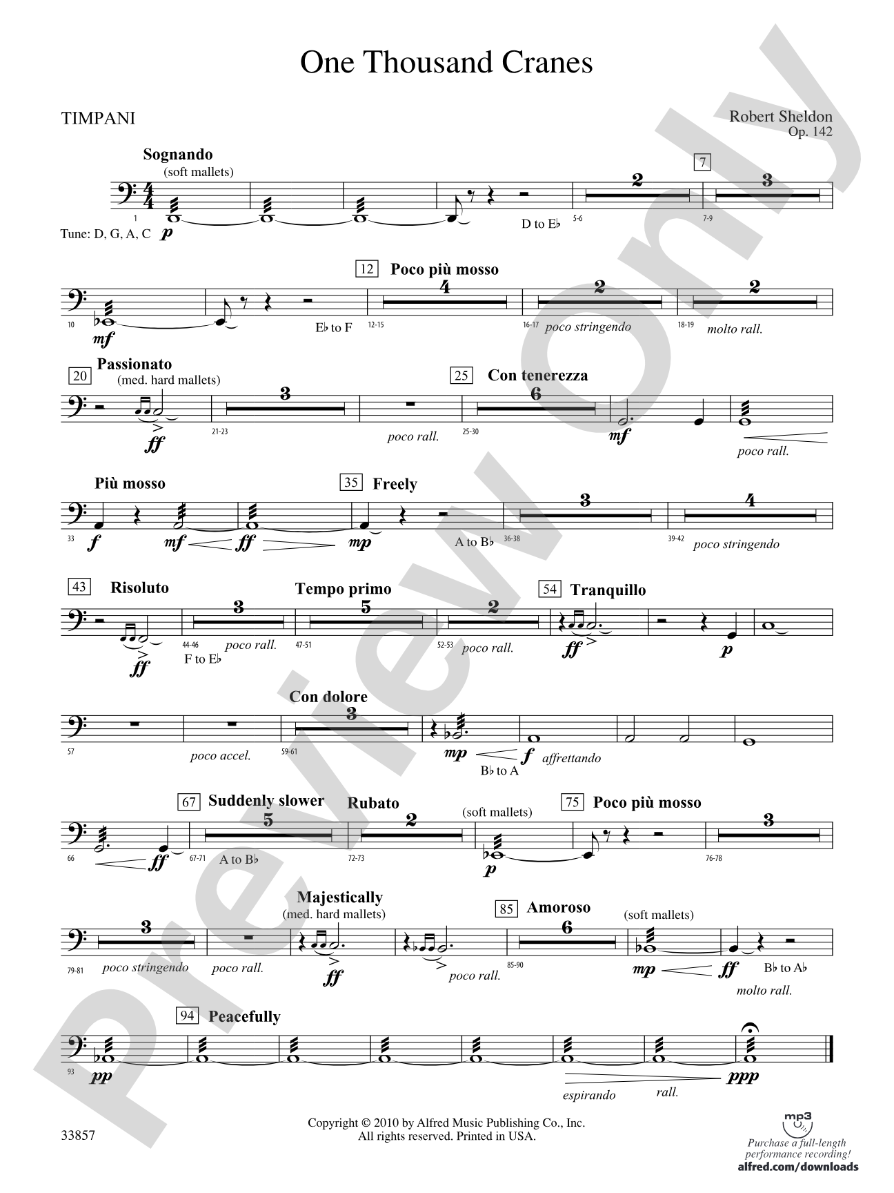 One Thousand Cranes: Timpani