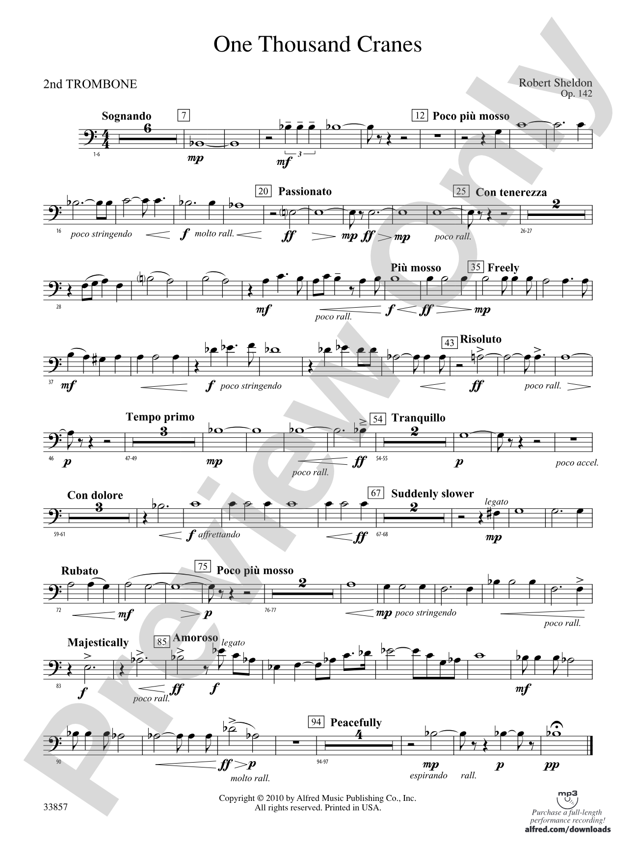 One Thousand Cranes: 2nd Trombone