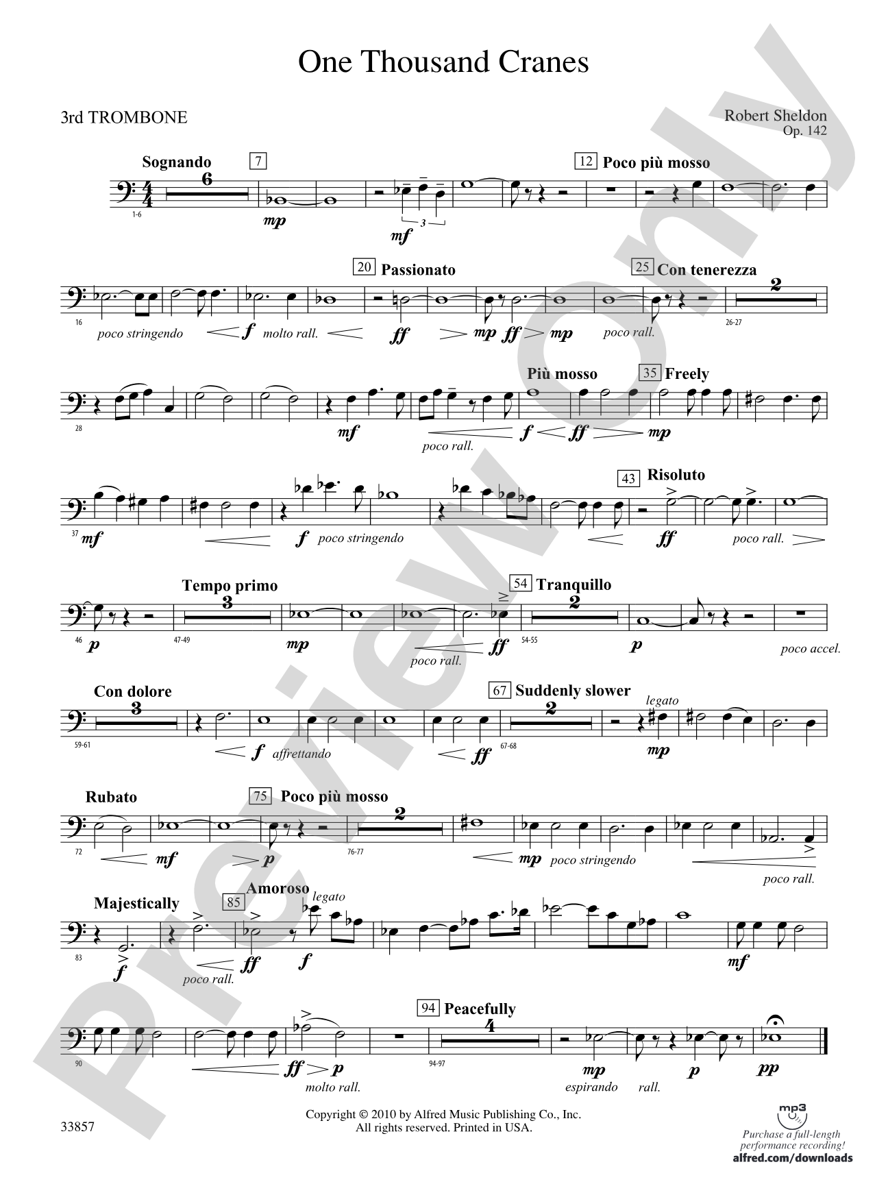 One Thousand Cranes: 3rd Trombone