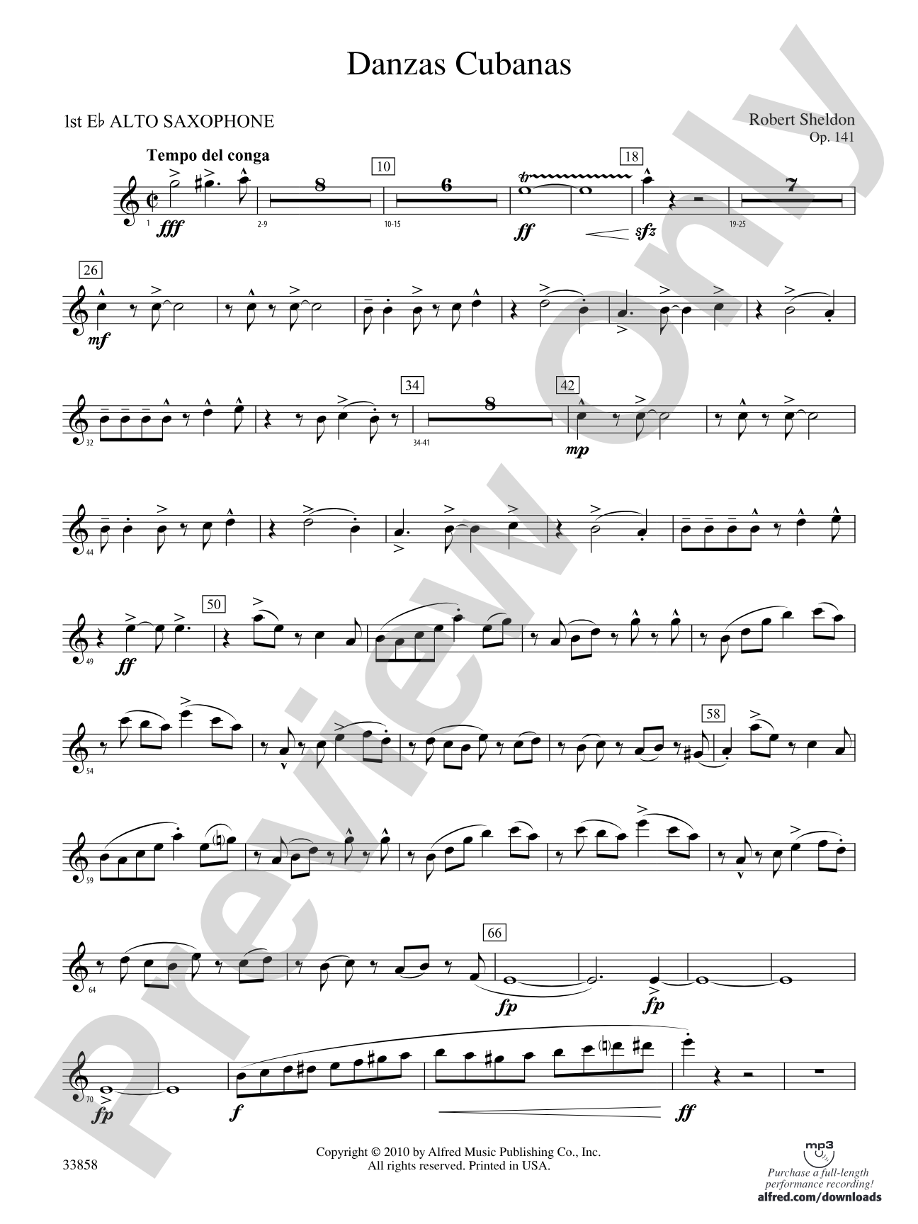 Danzas Cubanas: E-flat Alto Saxophone