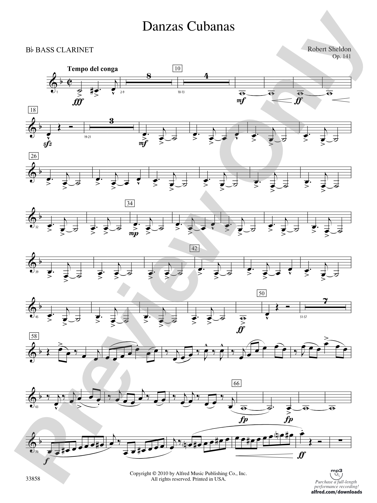 Danzas Cubanas: B-flat Bass Clarinet